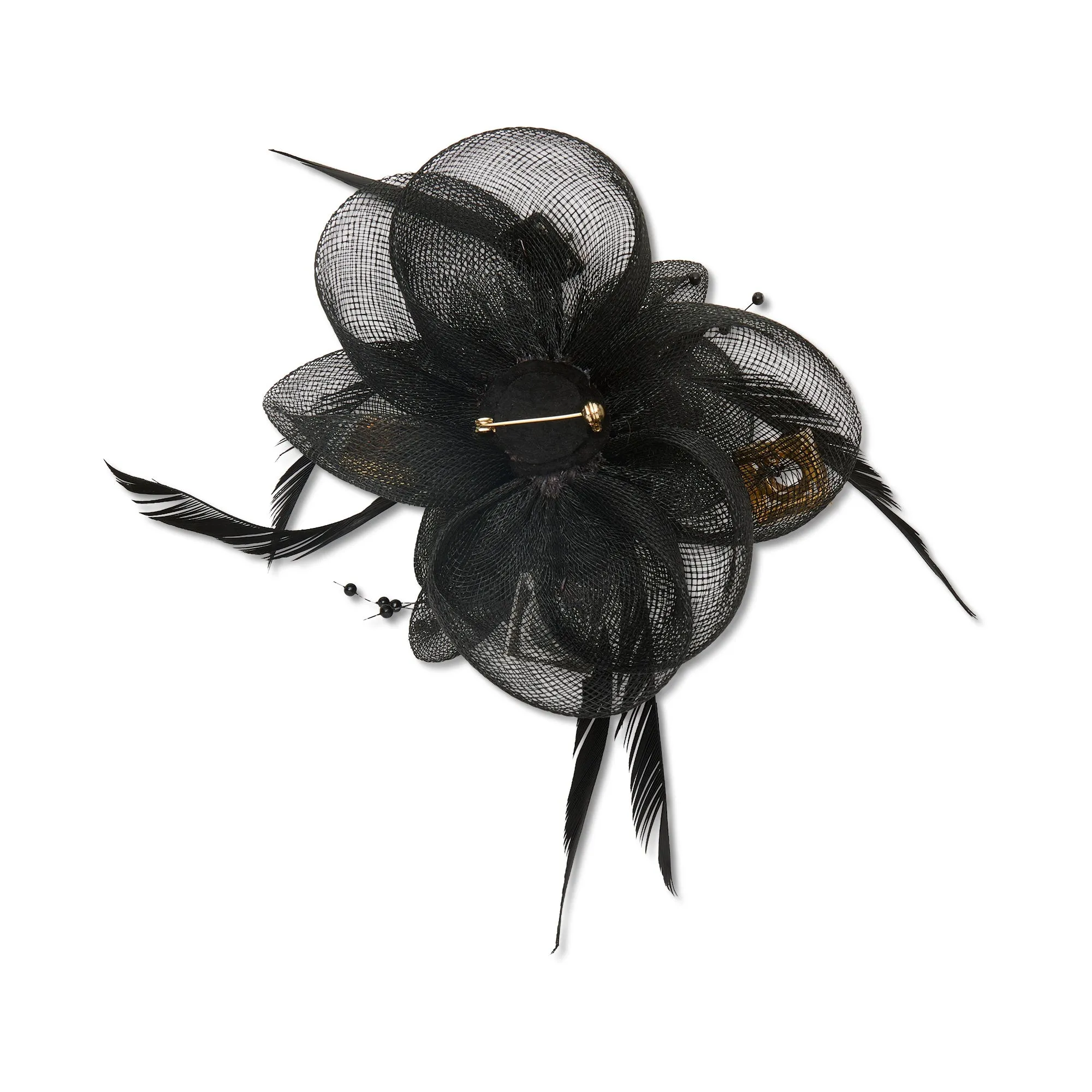 JET FEATHERED CRYSTAL PEARL BROOCH sold by Lele Sadoughi product image thumbnail 3