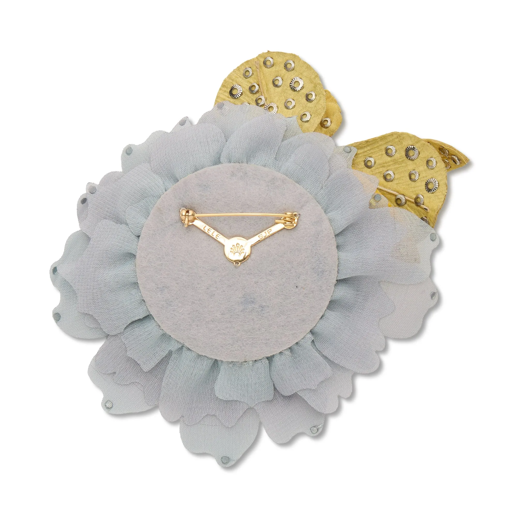 YELLOW BLUE CRYSTAL FLOWER BROOCH sold by Lele Sadoughi product image thumbnail 3