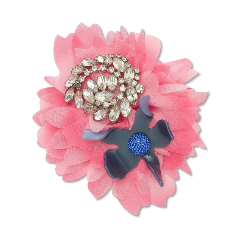 HOT PINK  RHINESTONE LILY BROOCH made by Lele Sadoughi