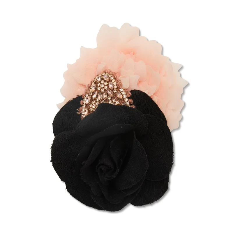 BLUSH JET FLOWER DUO RHINESTONE BROOCH made by Lele Sadoughi