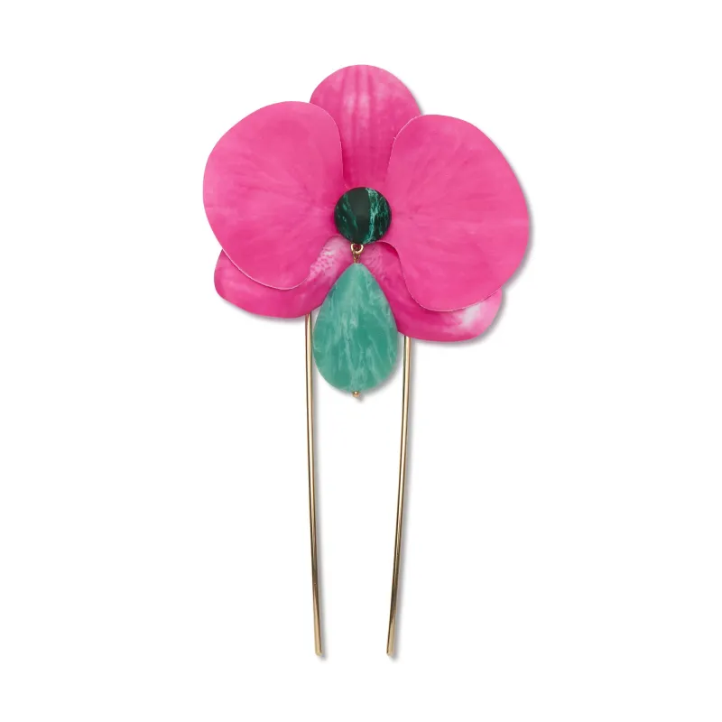FUCHSIA ORCHID FRENCH PIN made by Lele Sadoughi
