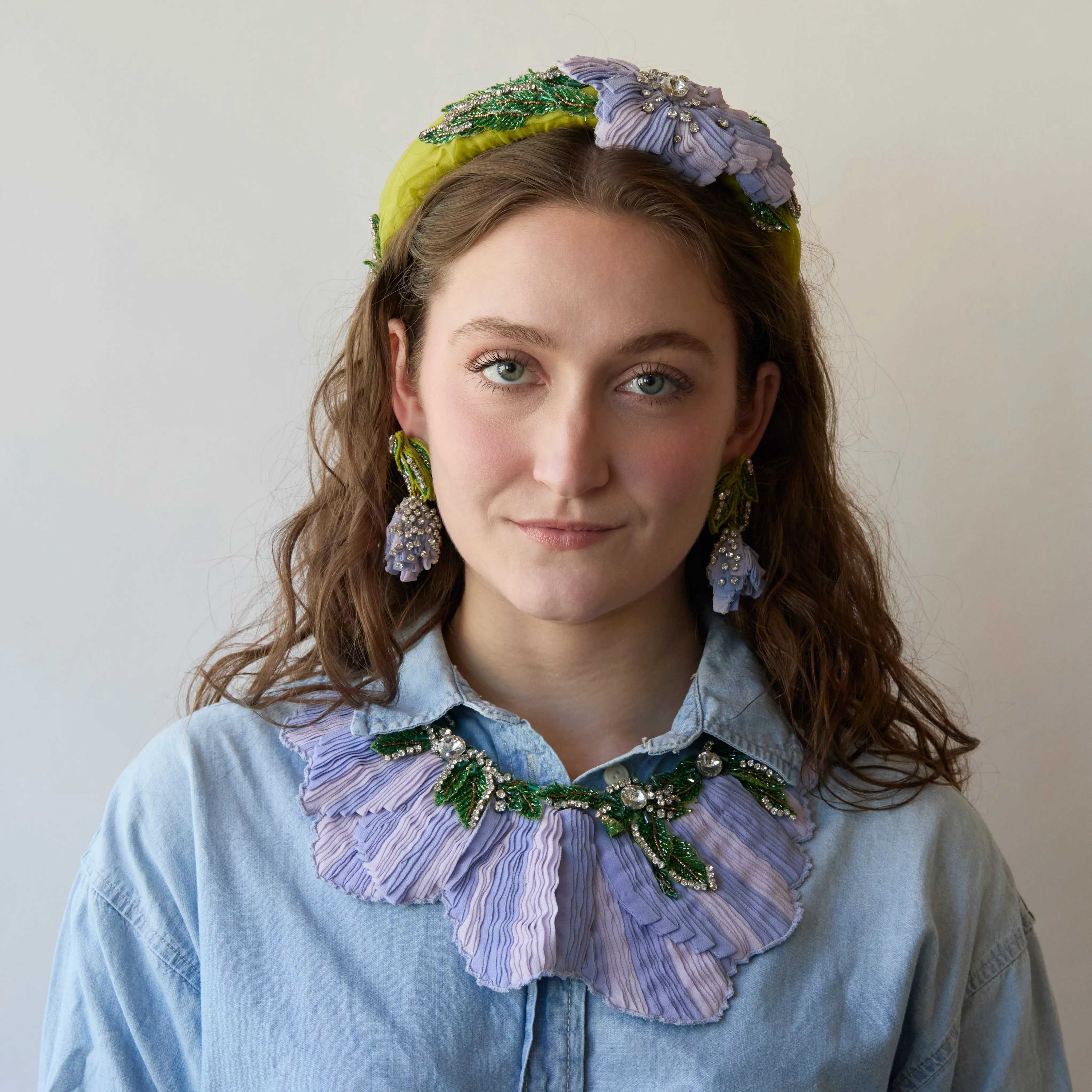 LEAF GREEN ALICE GLADIOLUS HEADBAND sold by Lele Sadoughi product image thumbnail 2