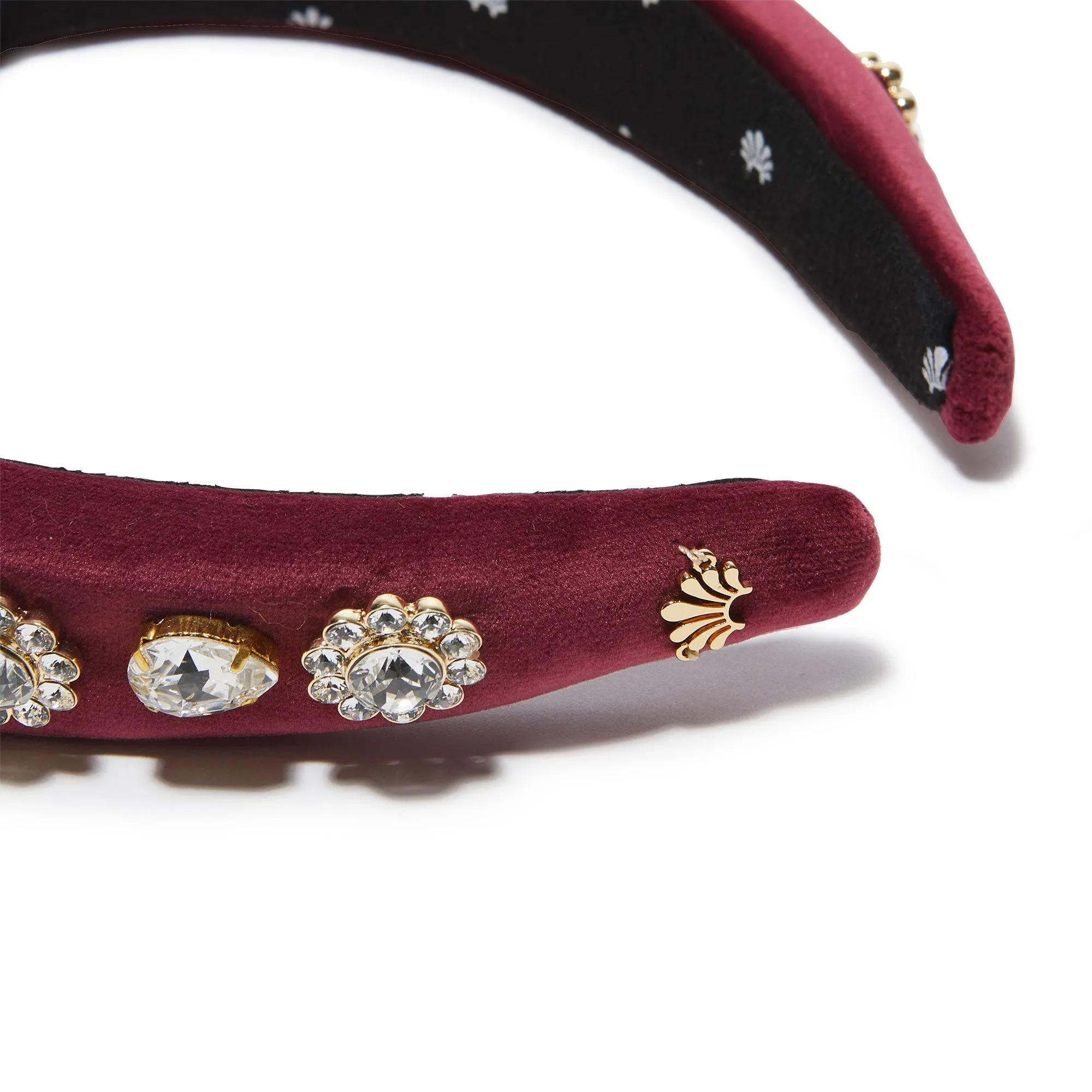 MERLOT SWAROVSKI® CRYSTAL MEDALLION ALICE HEADBAND sold by Lele Sadoughi product image thumbnail 3