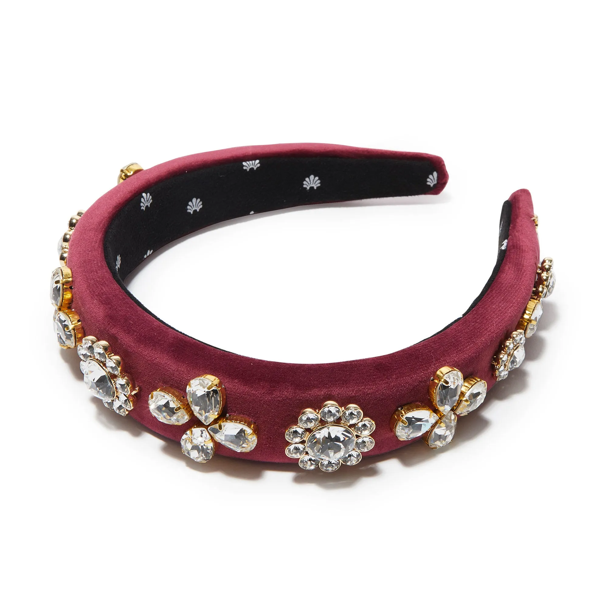 MERLOT SWAROVSKI® CRYSTAL MEDALLION ALICE HEADBAND sold by Lele Sadoughi