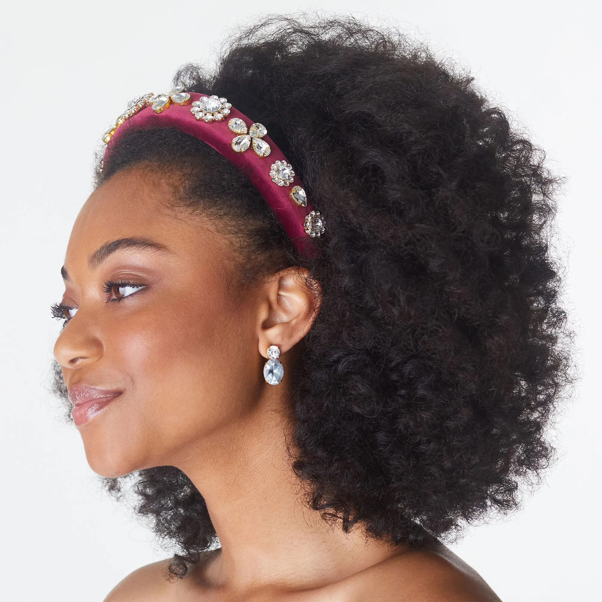 MERLOT SWAROVSKI® CRYSTAL MEDALLION ALICE HEADBAND sold by Lele Sadoughi product image thumbnail 4