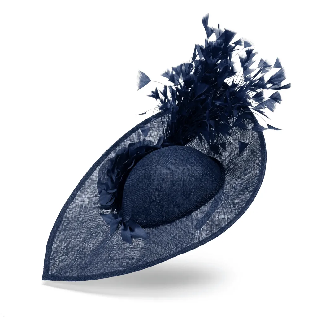 NAVY FEATHER CLUSTER FASCINATOR sold by Lele Sadoughi
