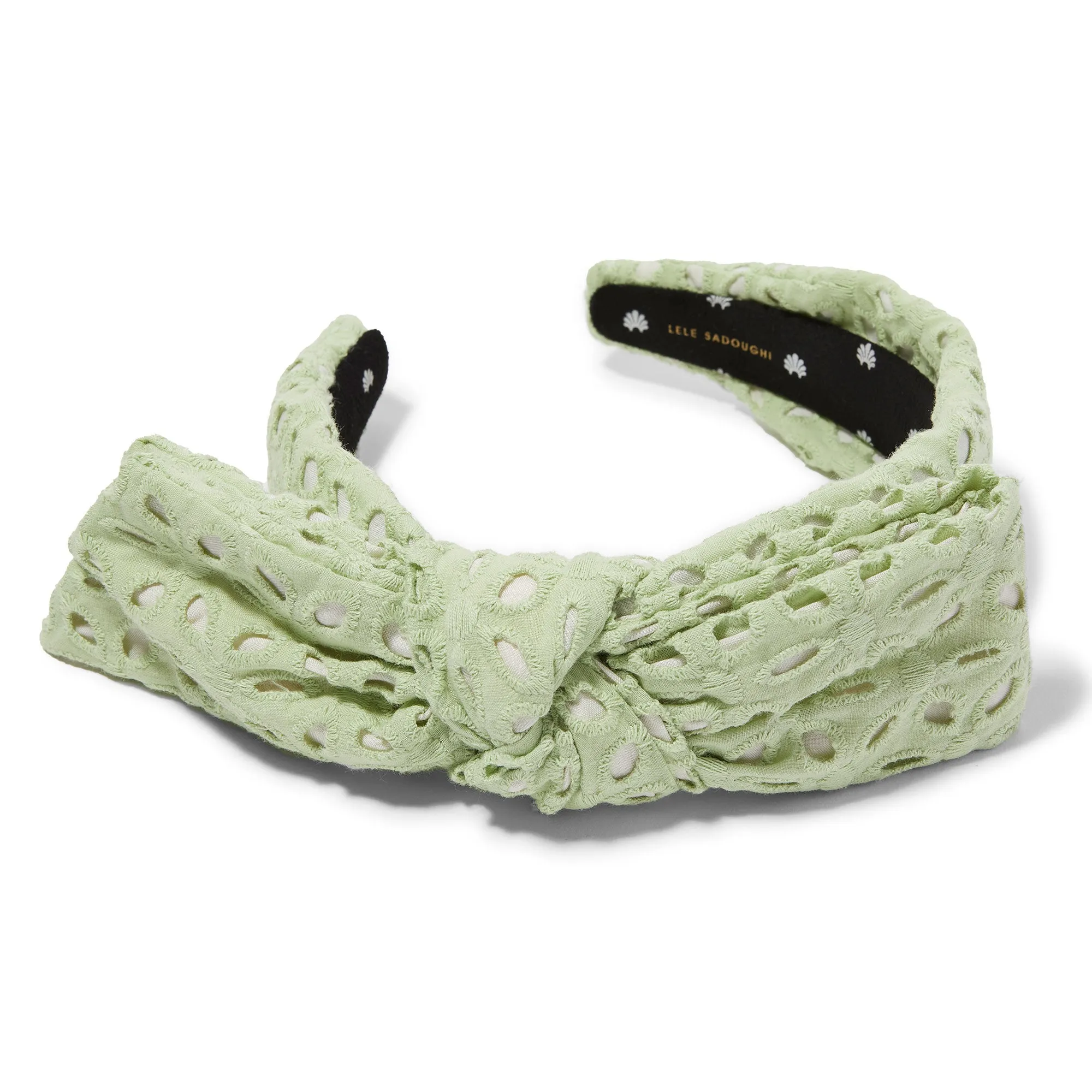 SAGE EYELET HOLLY BOW HEADBAND sold by Lele Sadoughi product image thumbnail 3