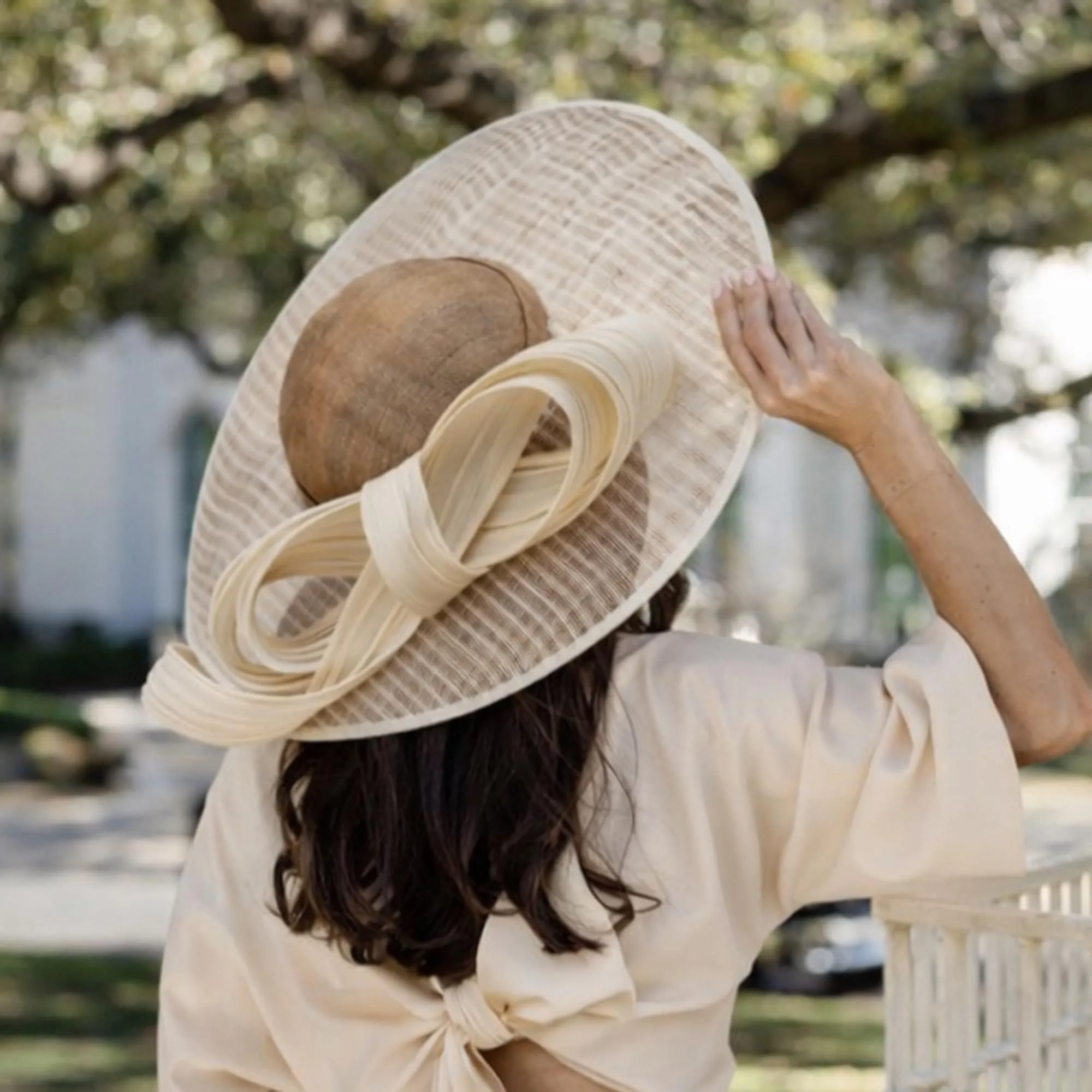 COGNAC SUZANNAH FASCINATOR sold by Lele Sadoughi product image thumbnail 2