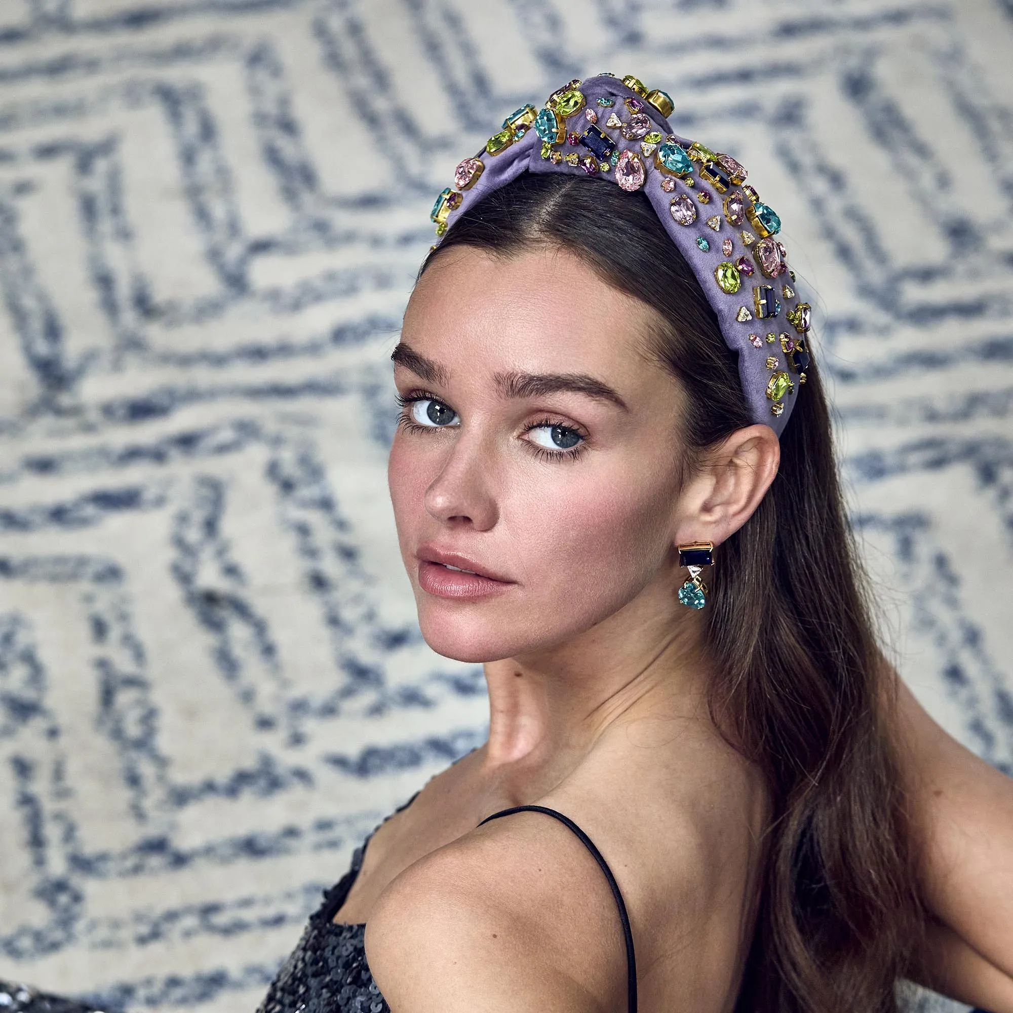 LIGHT AMETHYST KNOTTED SWAROVSKI HEADBAND sold by Lele Sadoughi product image thumbnail 2