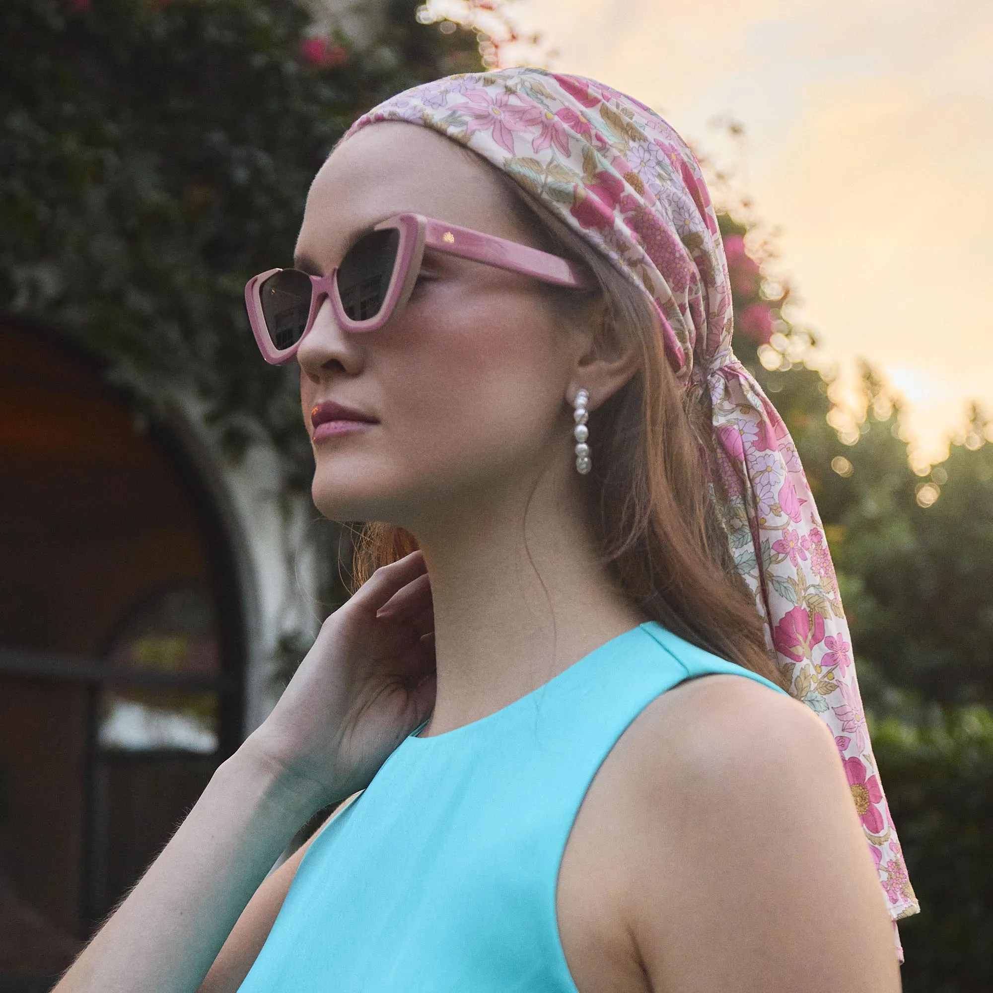 BLOOMING CLARABELL SOPHIA LIBERTY HEAD SCARF sold by Lele Sadoughi product image thumbnail 3