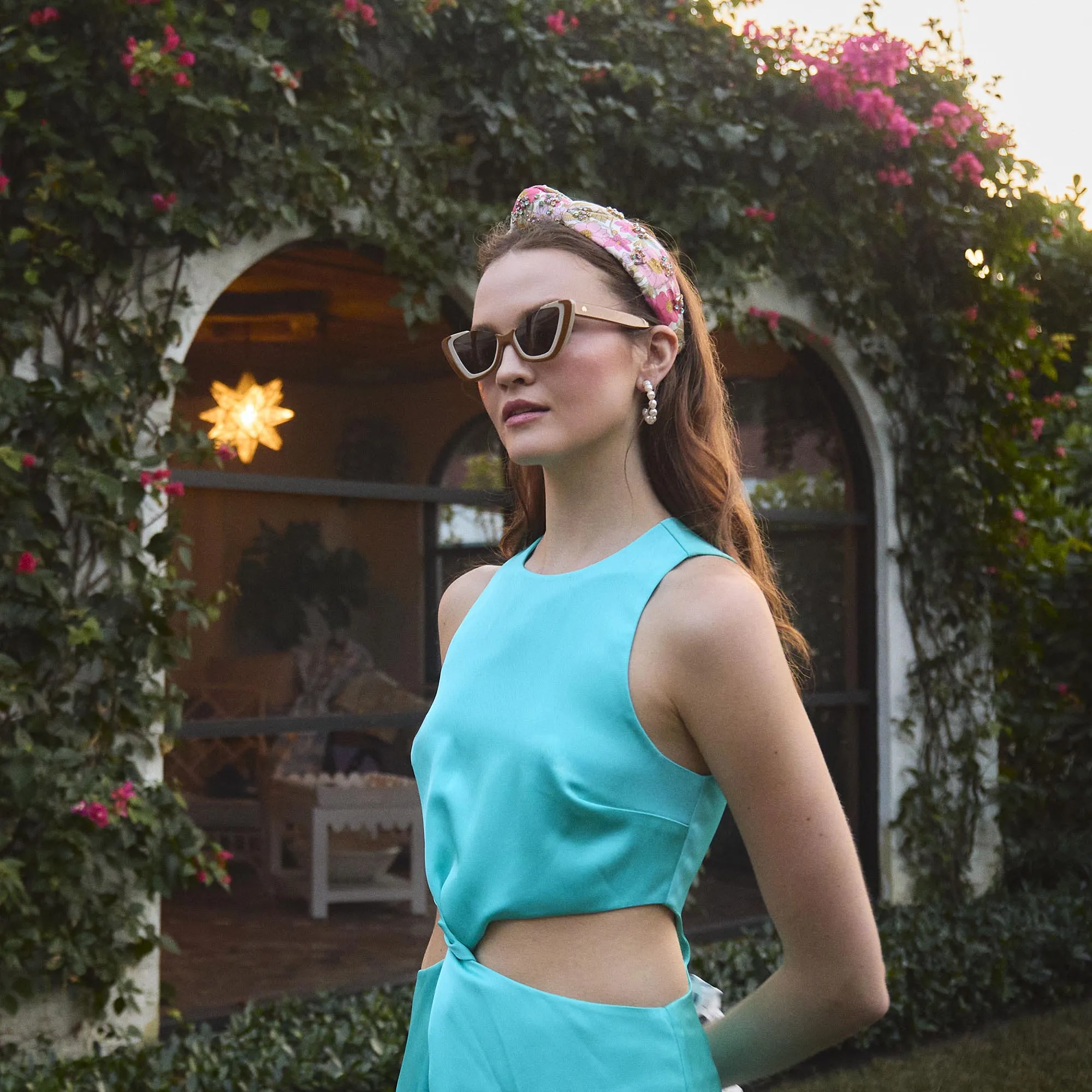 BLOOMING CLARABELL KNOTTED JEWELED LIBERTY HEADBAND sold by Lele Sadoughi product image thumbnail 2