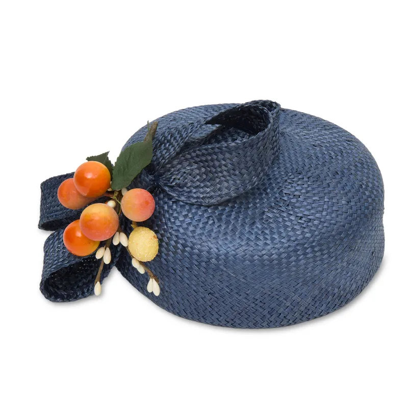 NAVY BERRY LOOP PILLBOX made by Lele Sadoughi