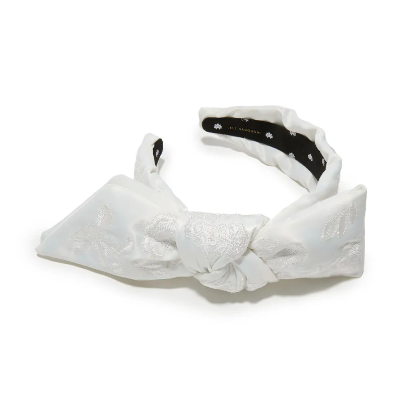 IVORY MARCHESA BRIDAL X LELE SADOUGHI EMBROIDERED LACE HOLLY HEADBAND made by Lele Sadoughi
