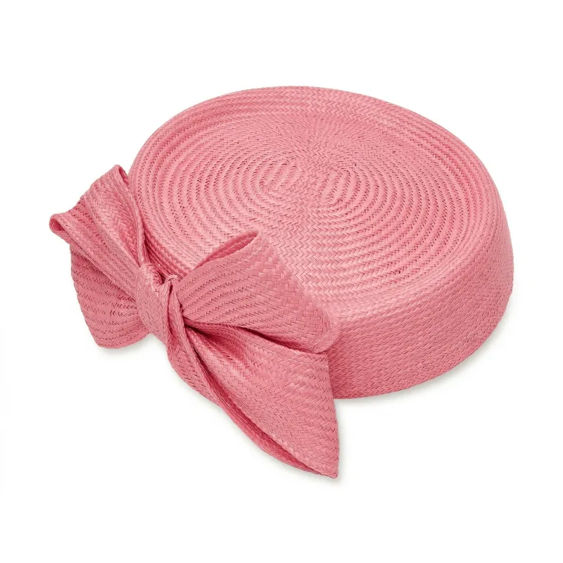 BLUSH BOW STRAW PILLBOX made by Lele Sadoughi