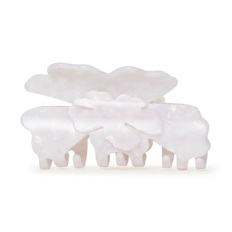 MOTHER OF PEARL HIBISCUS CLAW CLIP made by Lele Sadoughi