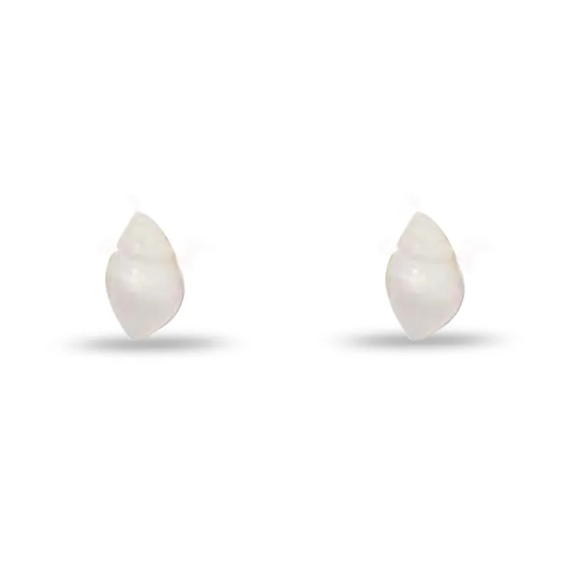 MOTHER OF PEARL CONCH SHELL BUTTON EARRINGS made by Lele Sadoughi