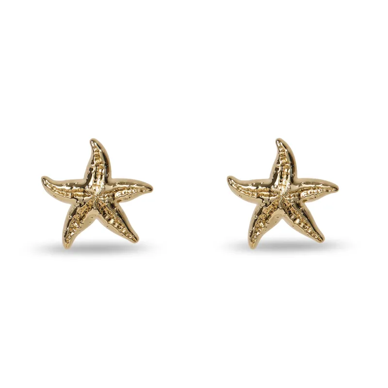 GOLD STARFISH BUTTON EARRINGS made by Lele Sadoughi