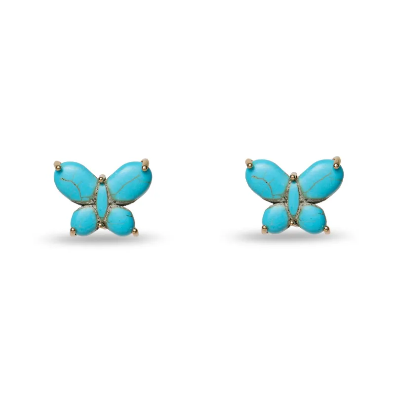 TURQUOISE BUTTERFLY STUD EARRINGS made by Lele Sadoughi