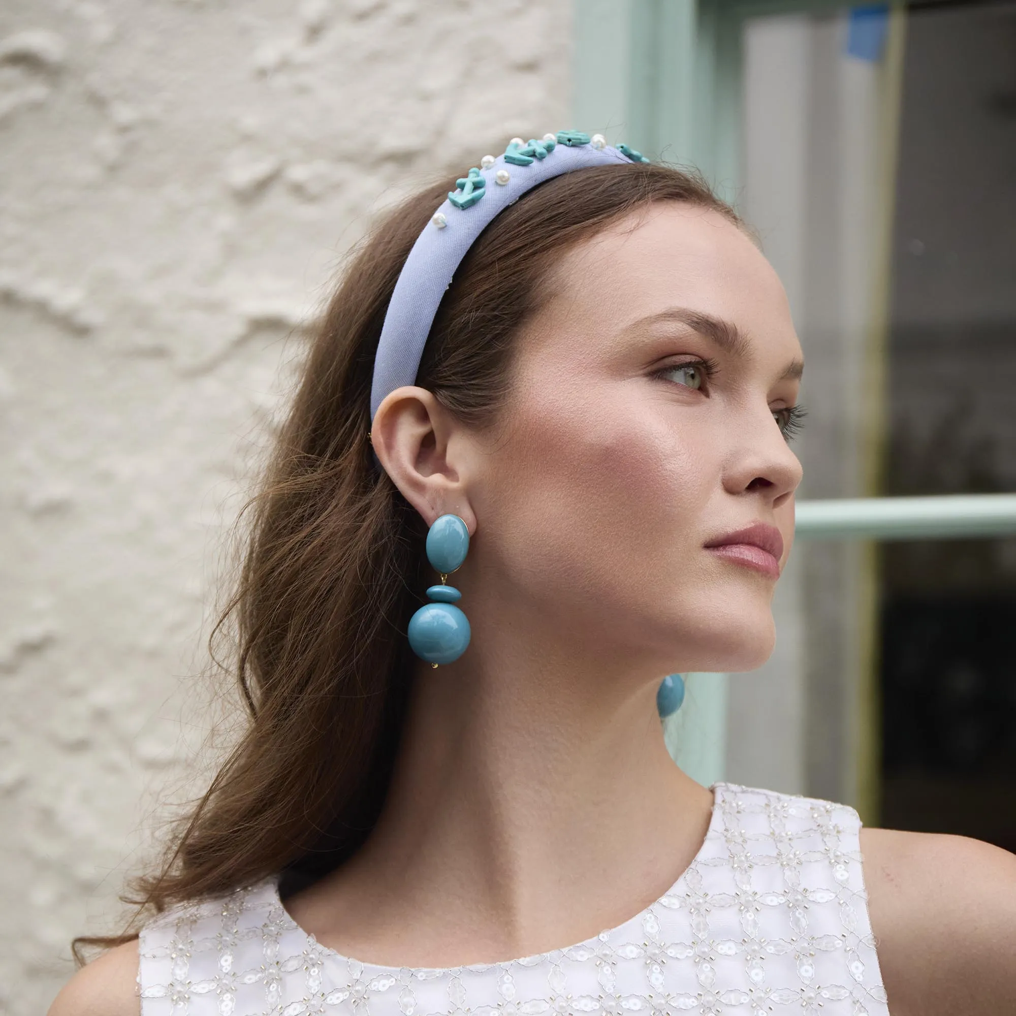 TURQUOISE AVENTURA DROP EARRINGS sold by Lele Sadoughi product image thumbnail 2