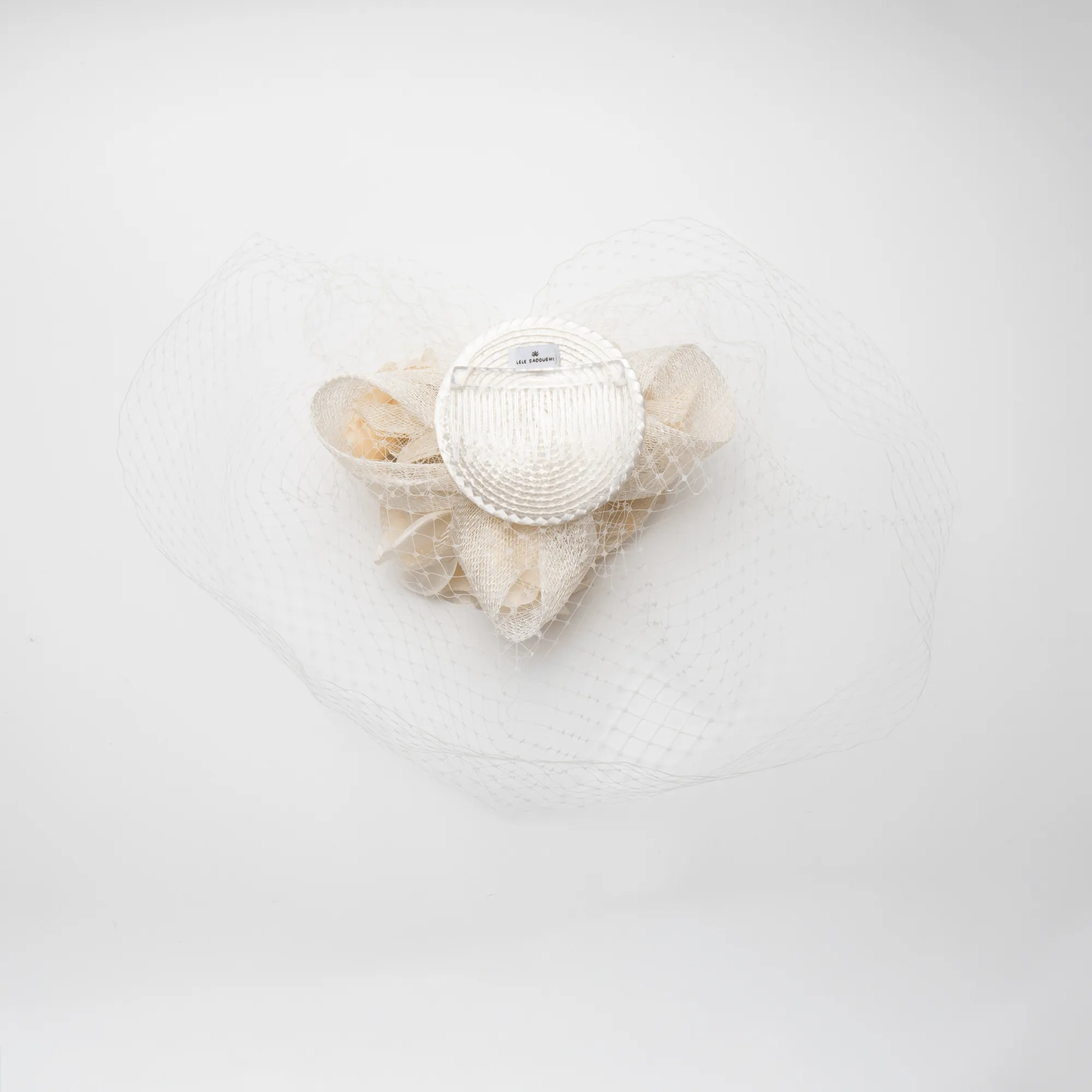 GOLDEN IVORY FLORAL BOUQUET VEIL FASCINATOR sold by Lele Sadoughi product image thumbnail 2