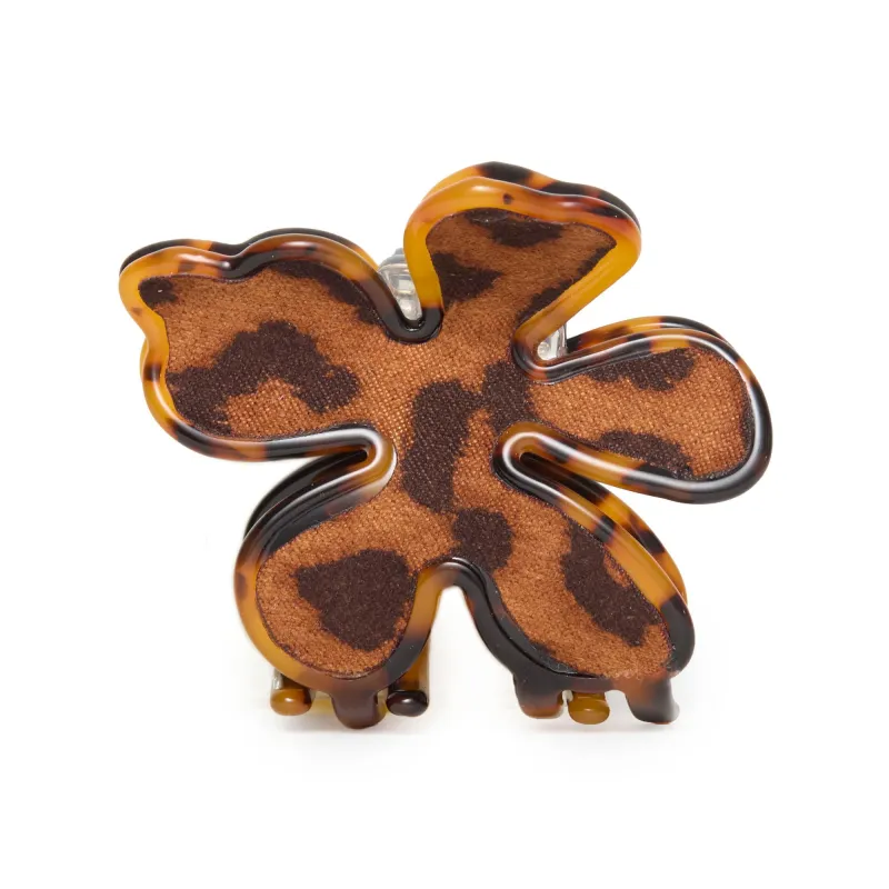 LEOPARD FLOCKED LILY CLAW CLIP made by Lele Sadoughi