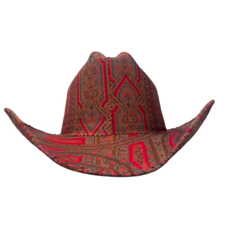 DESERT ROUGE FABRIC COVERED COWBOY HAT made by Lele Sadoughi
