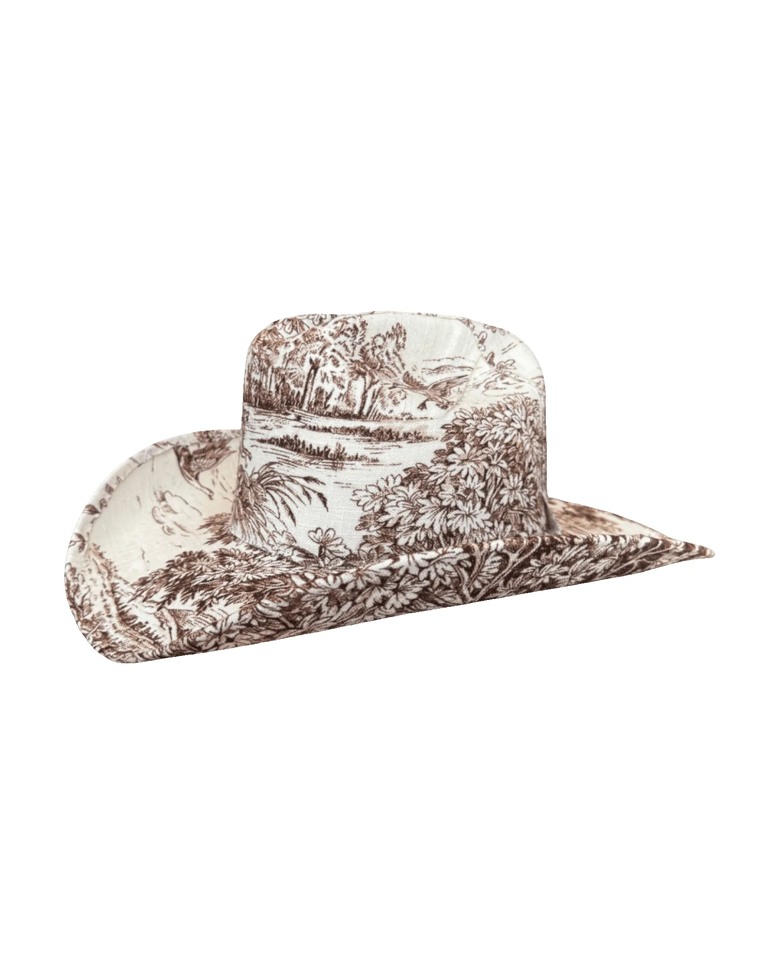 SPORTING TOILE FABRIC COVERED COWBOY HAT sold by Lele Sadoughi product image thumbnail 3