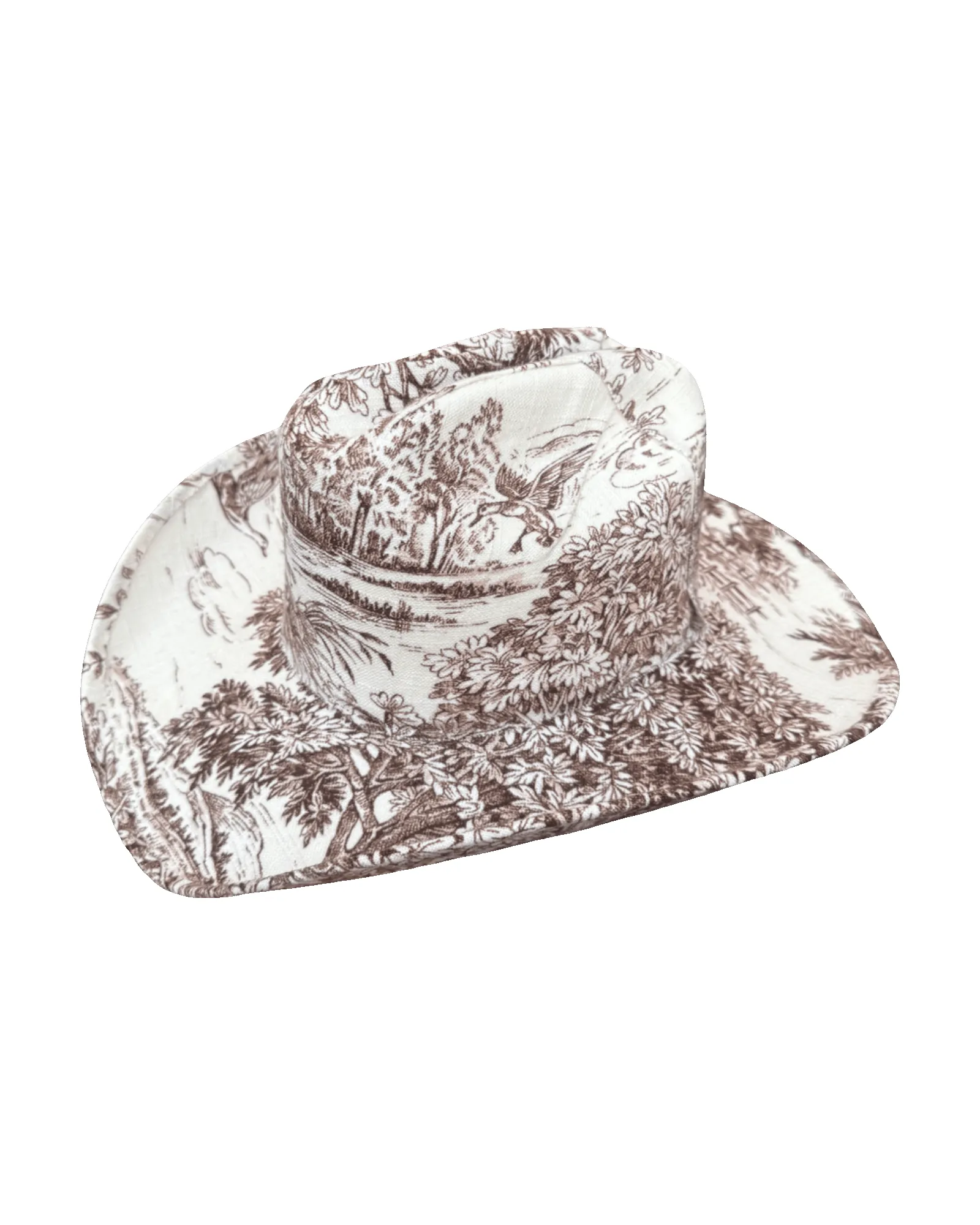SPORTING TOILE FABRIC COVERED COWBOY HAT sold by Lele Sadoughi product image thumbnail 4