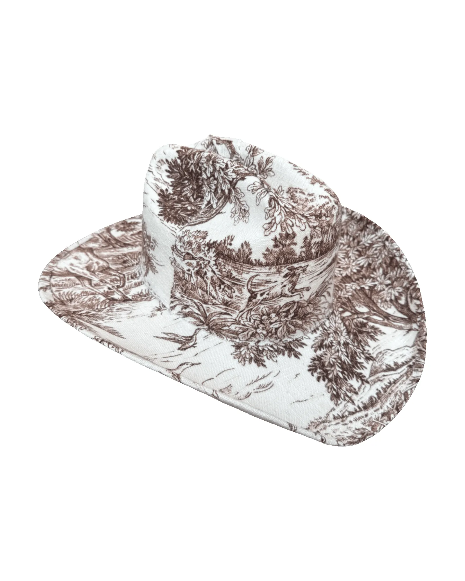SPORTING TOILE FABRIC COVERED COWBOY HAT sold by Lele Sadoughi product image thumbnail 5