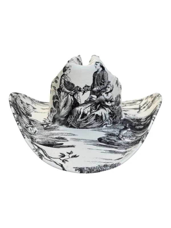 NOIR TOILE FABRIC COVERED COWBOY HAT made by Lele Sadoughi