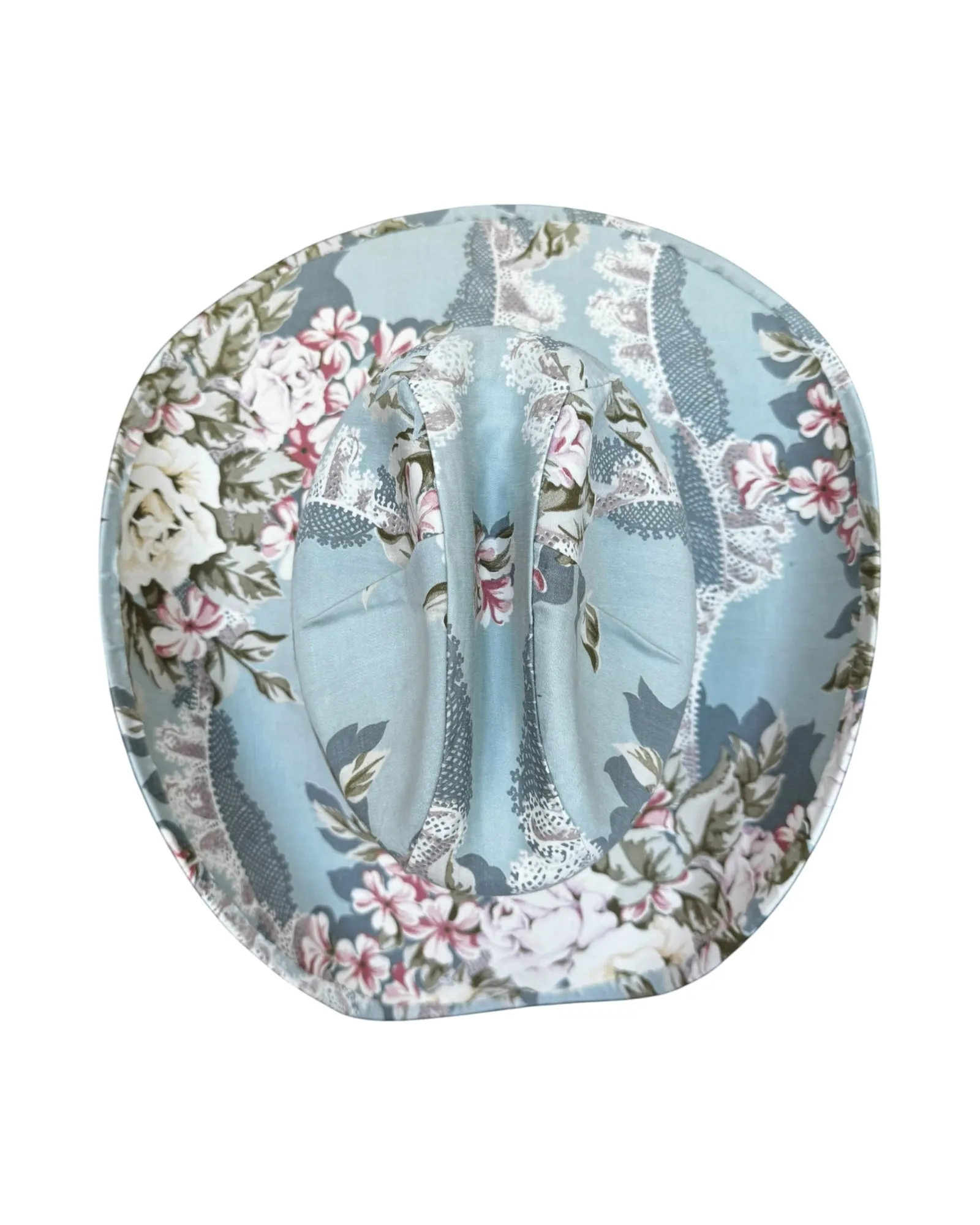 BLEU DRAWING ROOM FABRIC COVERED COWBOY HAT sold by Lele Sadoughi product image thumbnail 5