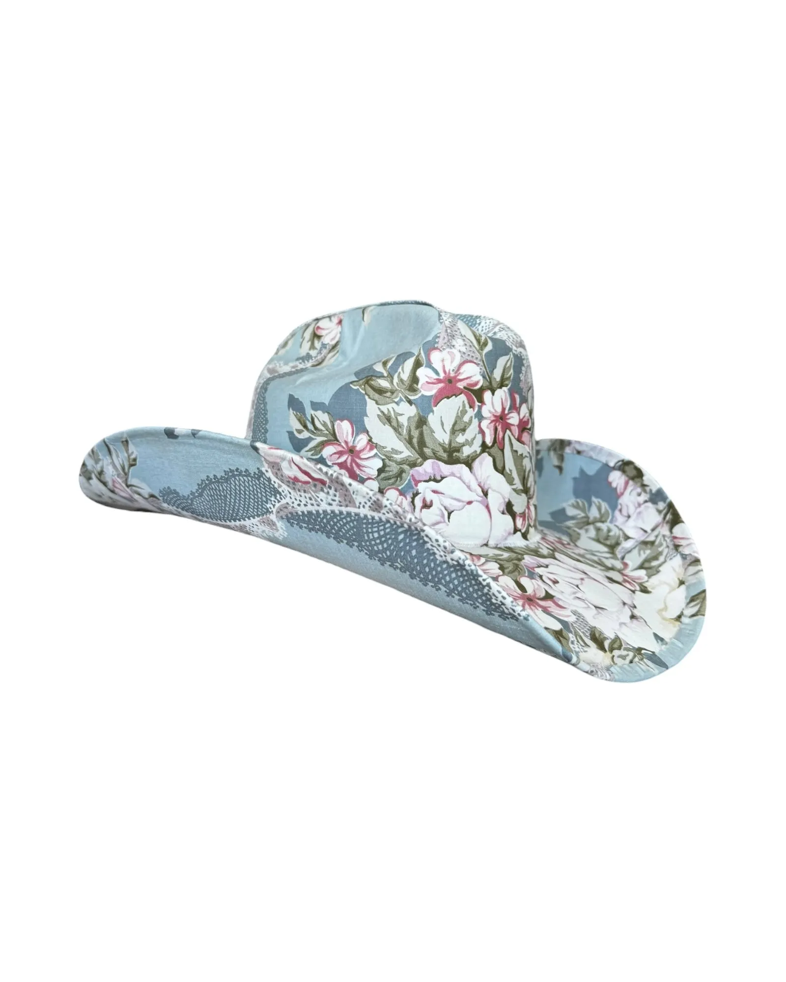 BLEU DRAWING ROOM FABRIC COVERED COWBOY HAT sold by Lele Sadoughi product image thumbnail 2