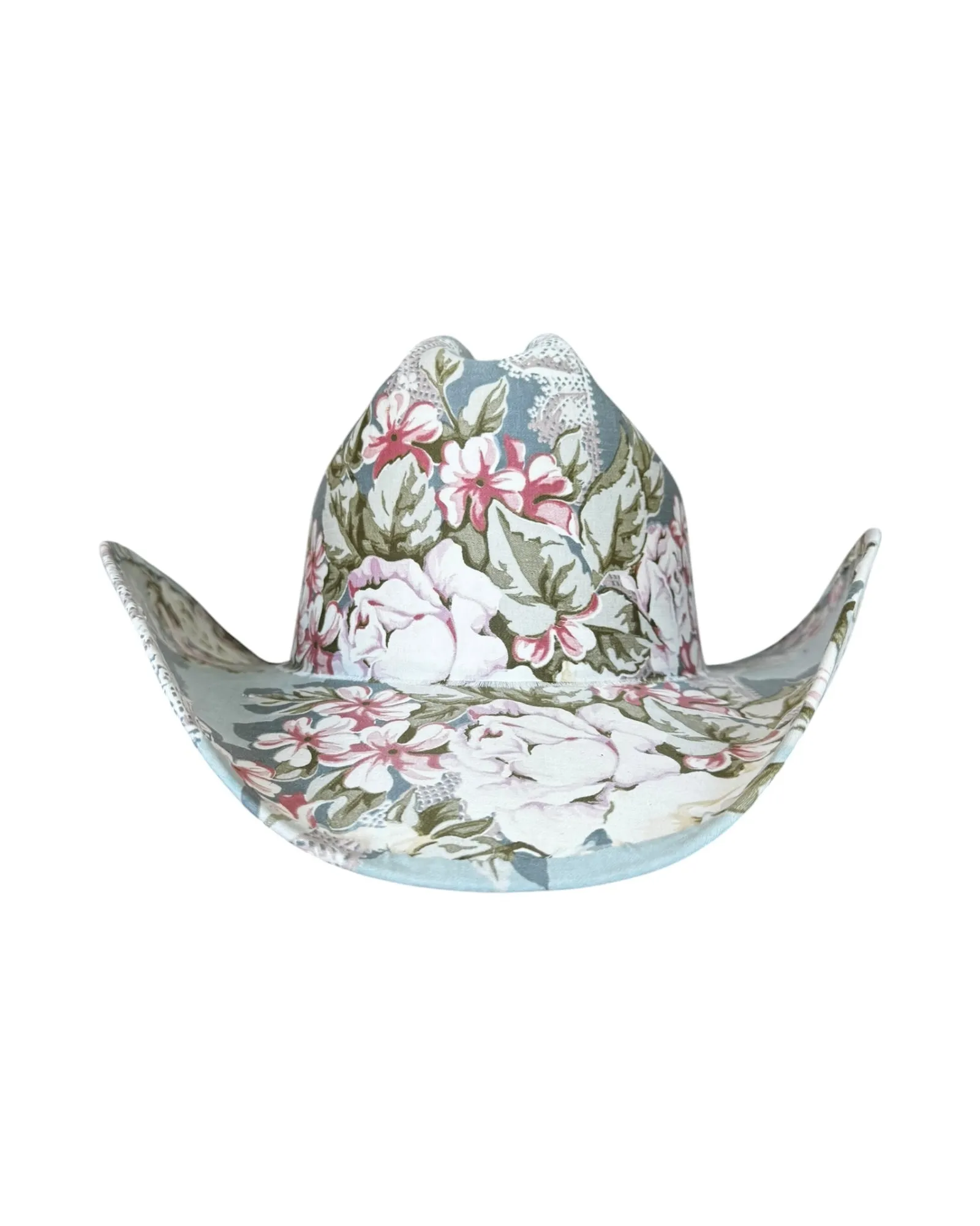 BLEU DRAWING ROOM FABRIC COVERED COWBOY HAT sold by Lele Sadoughi