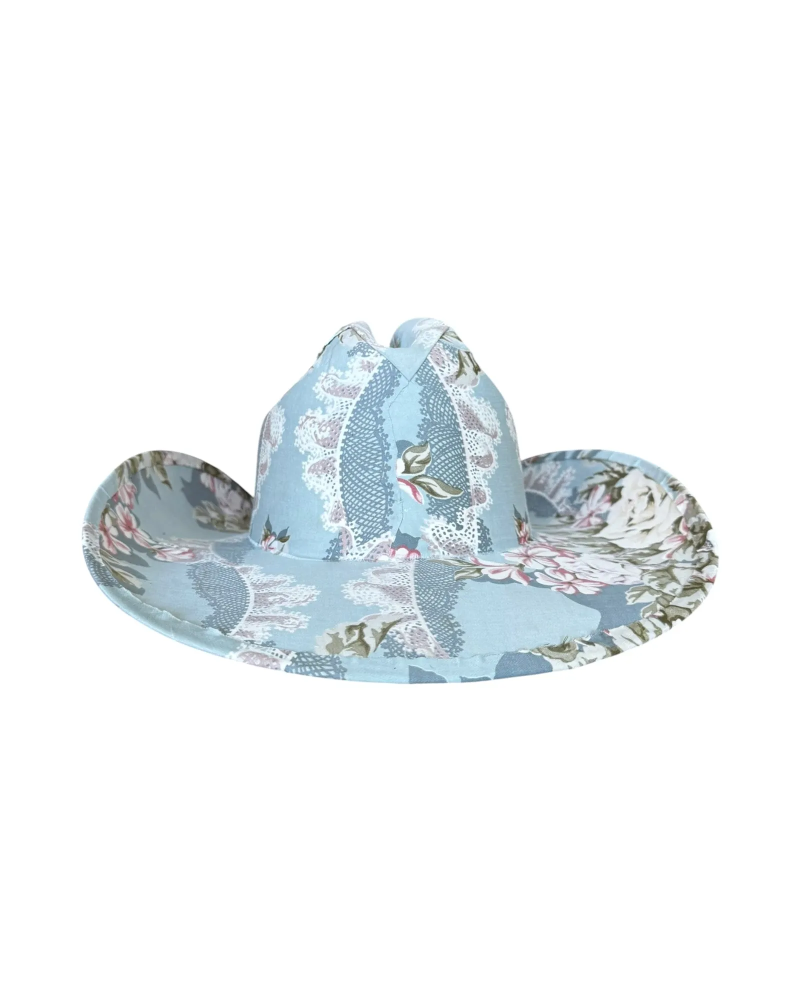 BLEU DRAWING ROOM FABRIC COVERED COWBOY HAT sold by Lele Sadoughi product image thumbnail 4