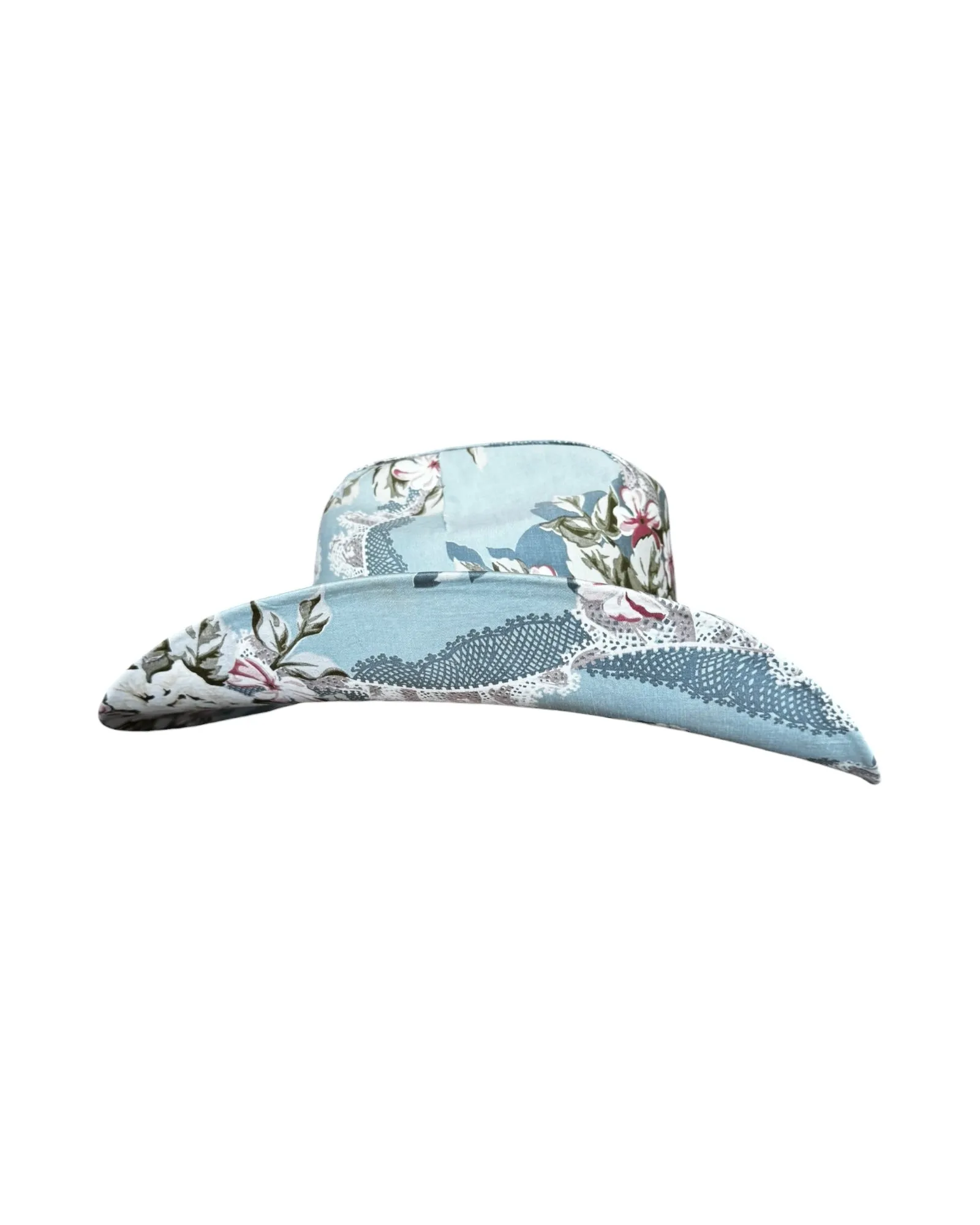 BLEU DRAWING ROOM FABRIC COVERED COWBOY HAT sold by Lele Sadoughi product image thumbnail 3