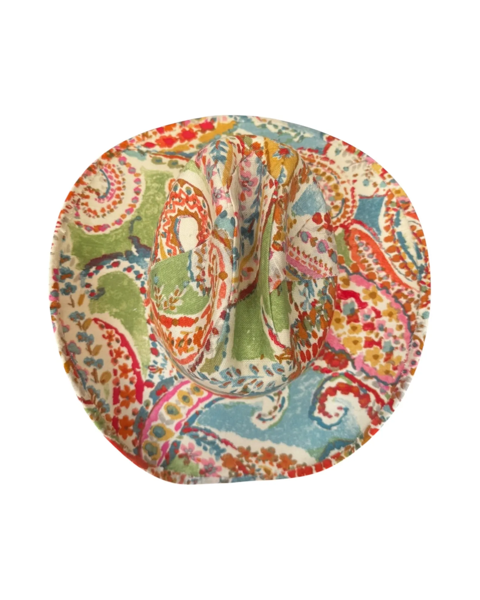 COASTAL PAISLEY FABRIC COVERED COWBOY HAT sold by Lele Sadoughi product image thumbnail 4