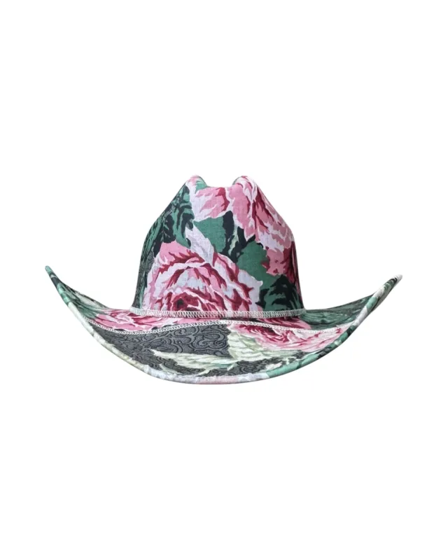 PARLOR ROSE FABRIC COVERED COWBOY HAT made by Lele Sadoughi