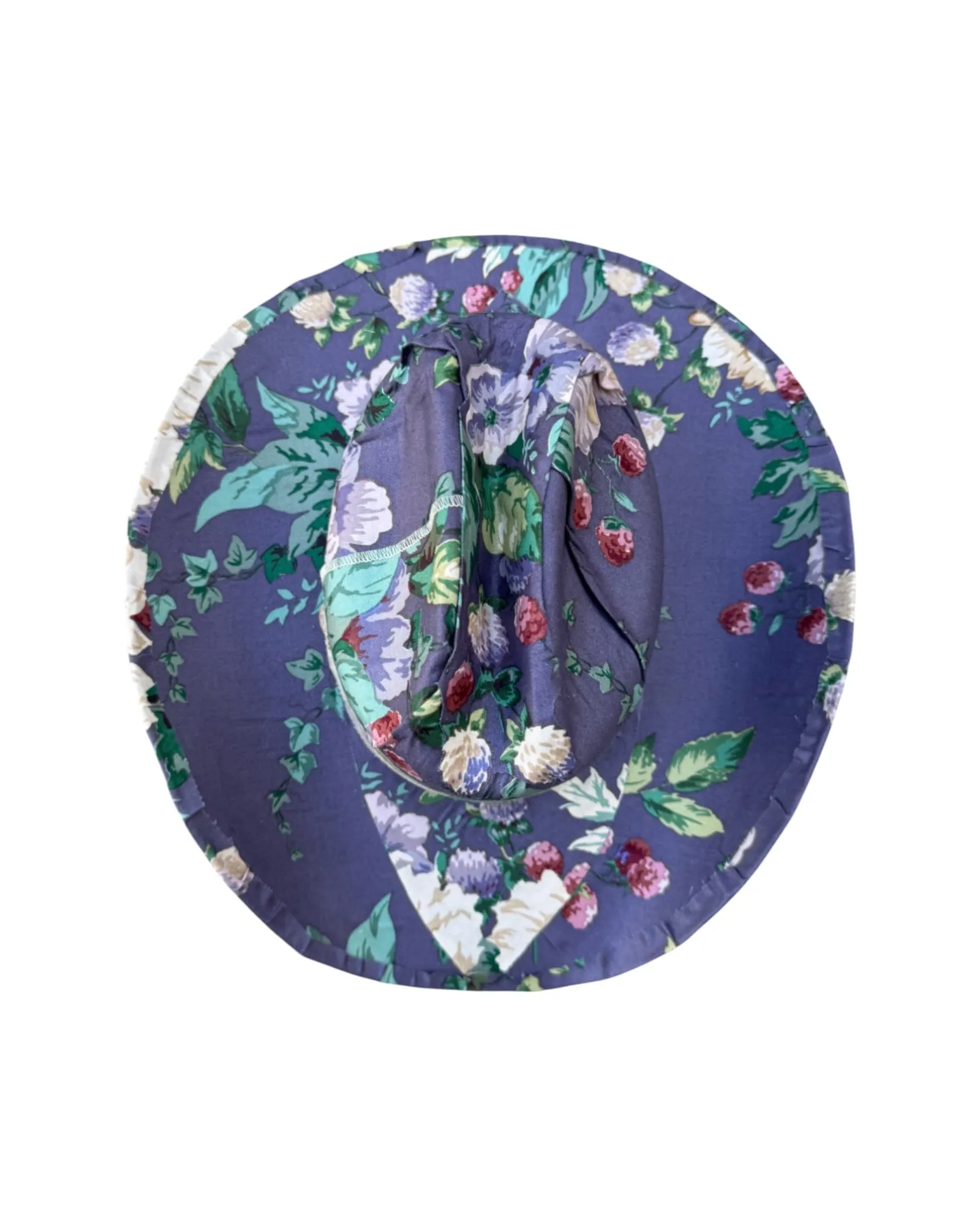 INDIGO GARDEN FABRIC COVERED COWBOY HAT sold by Lele Sadoughi product image thumbnail 5