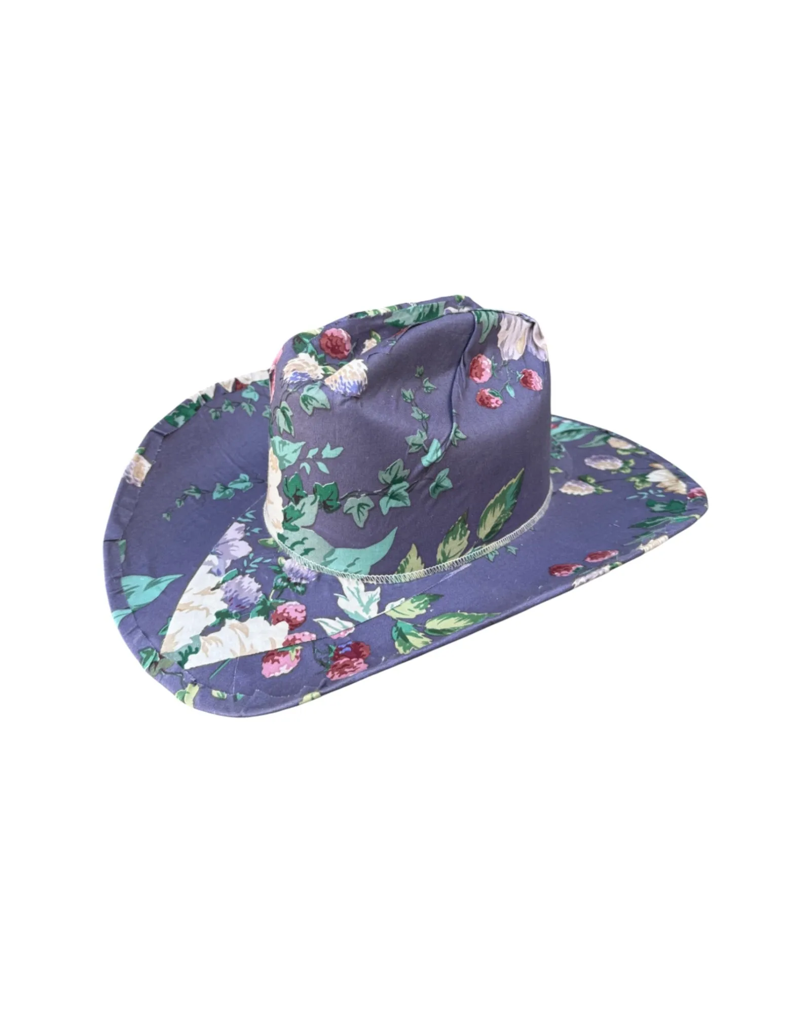 INDIGO GARDEN FABRIC COVERED COWBOY HAT sold by Lele Sadoughi product image thumbnail 2