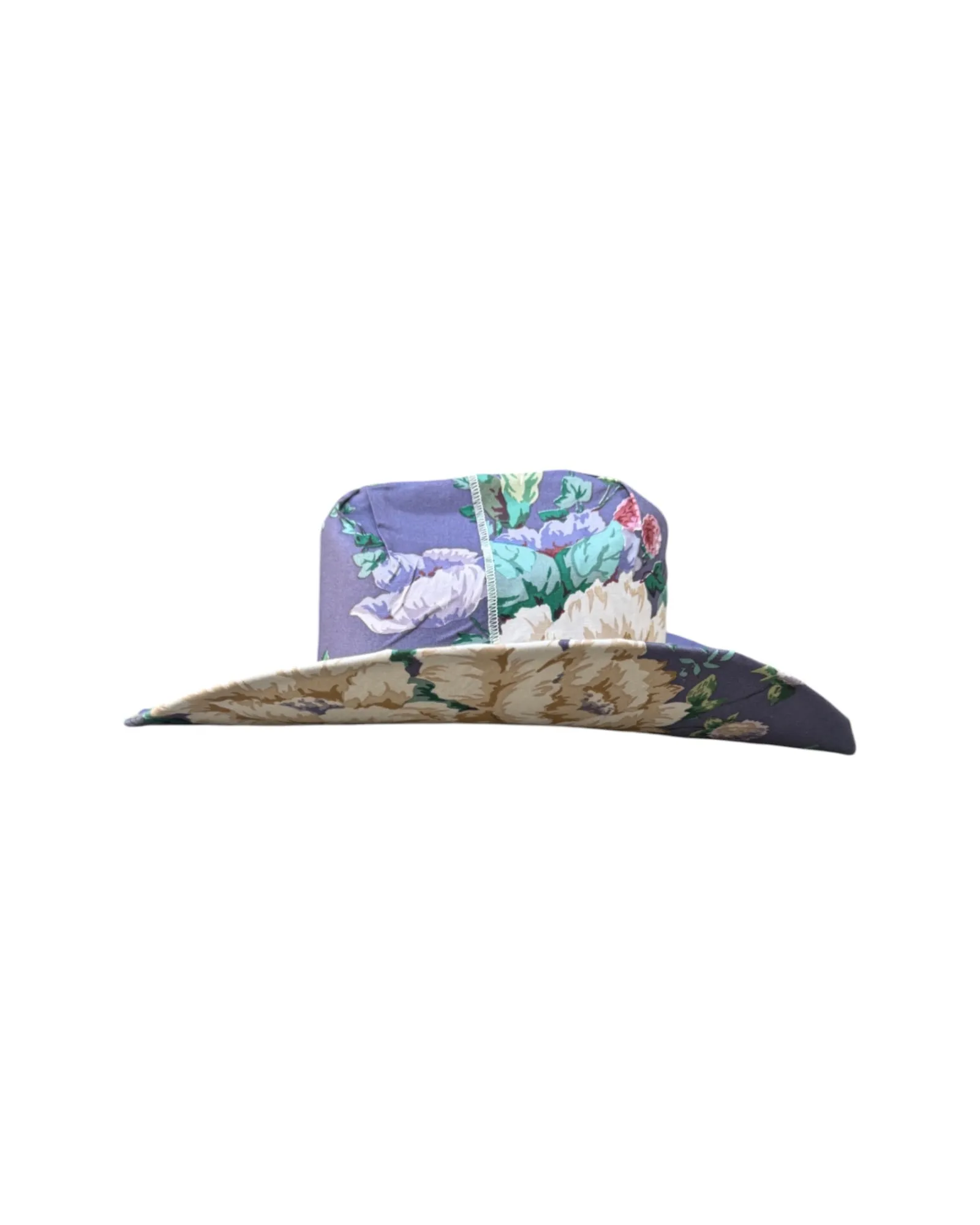 INDIGO GARDEN FABRIC COVERED COWBOY HAT sold by Lele Sadoughi product image thumbnail 4