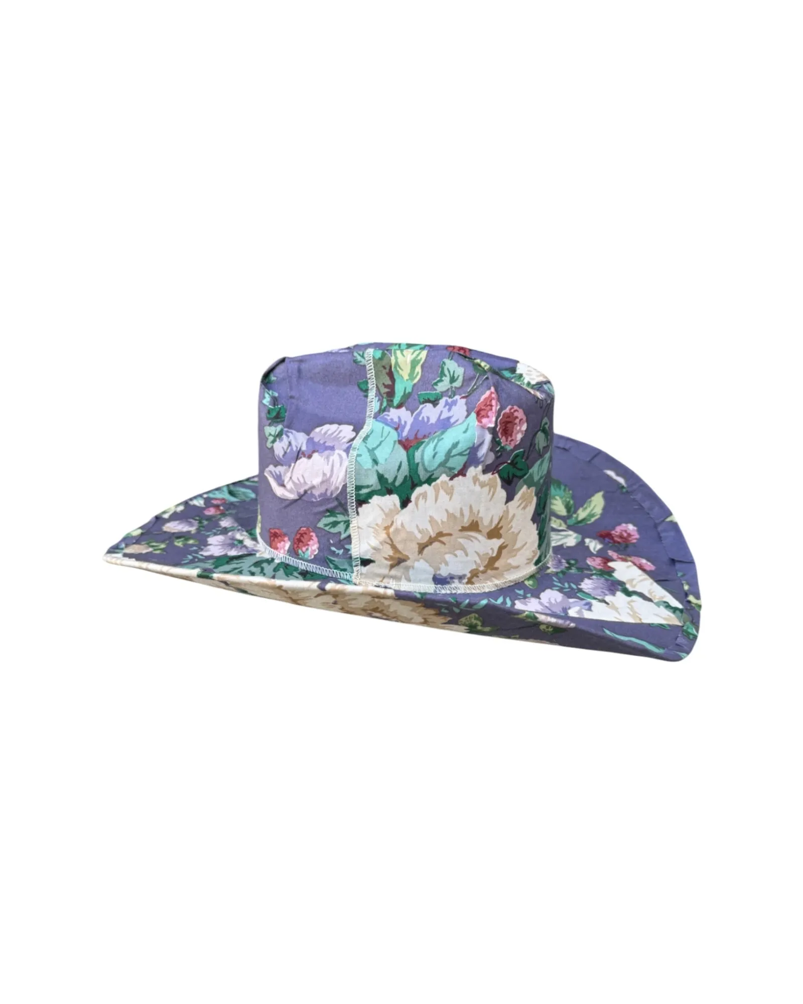 INDIGO GARDEN FABRIC COVERED COWBOY HAT sold by Lele Sadoughi product image thumbnail 3
