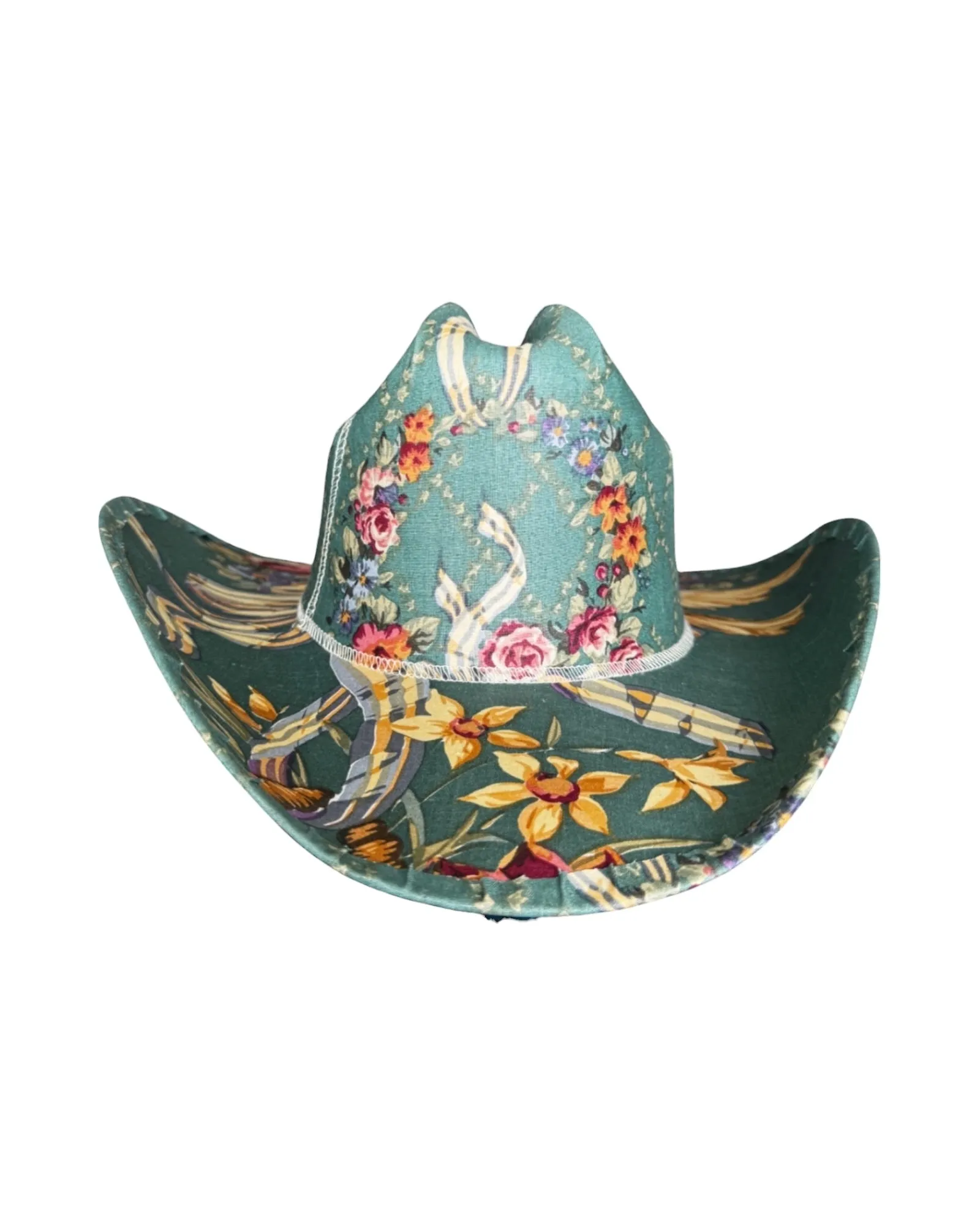 DOLCE RIVIERA FABRIC COVERED COWBOY HAT sold by Lele Sadoughi