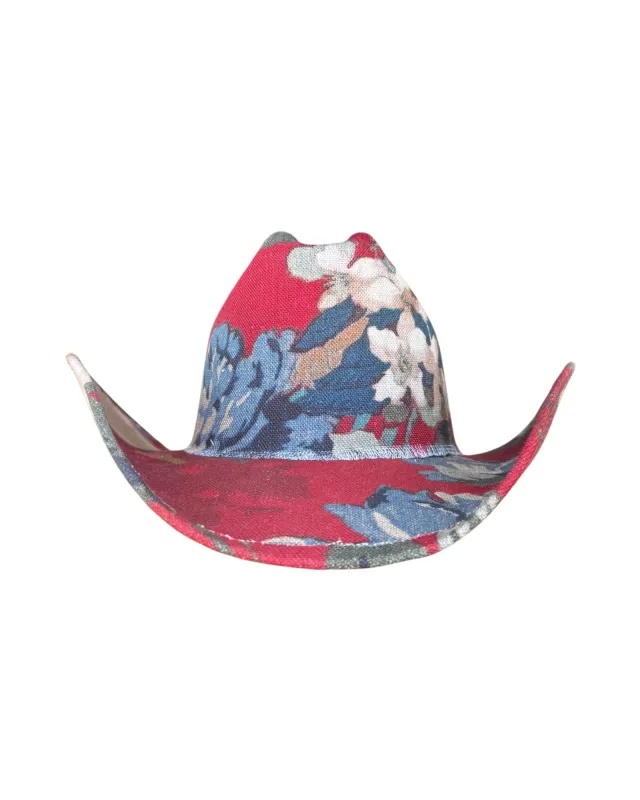 LIBERTY BLOOM FABRIC COVERED COWBOY HAT made by Lele Sadoughi