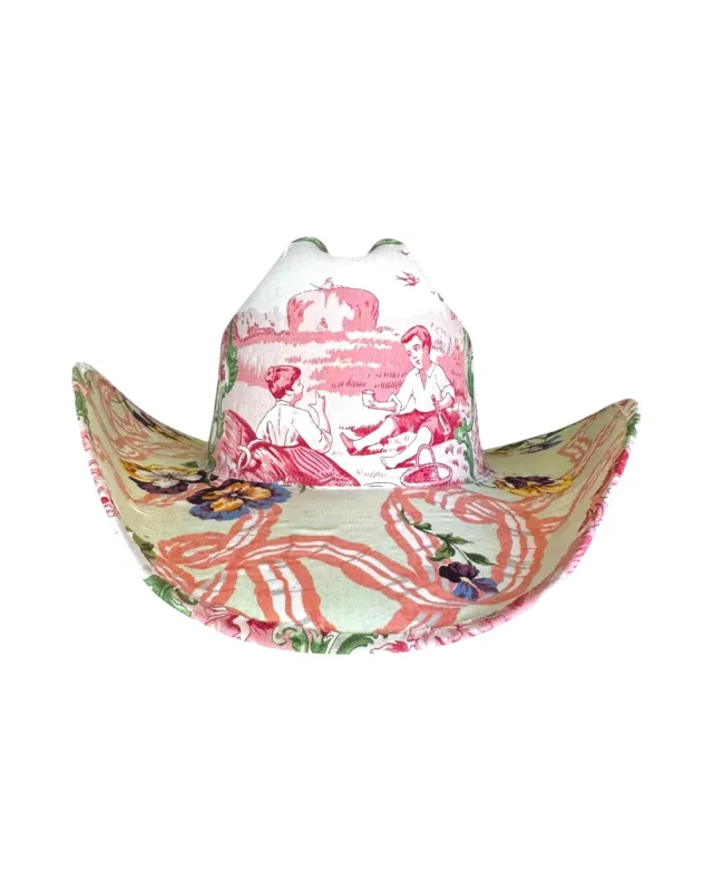 SUMMER FABLE FABRIC COVERED COWBOY HAT made by Lele Sadoughi
