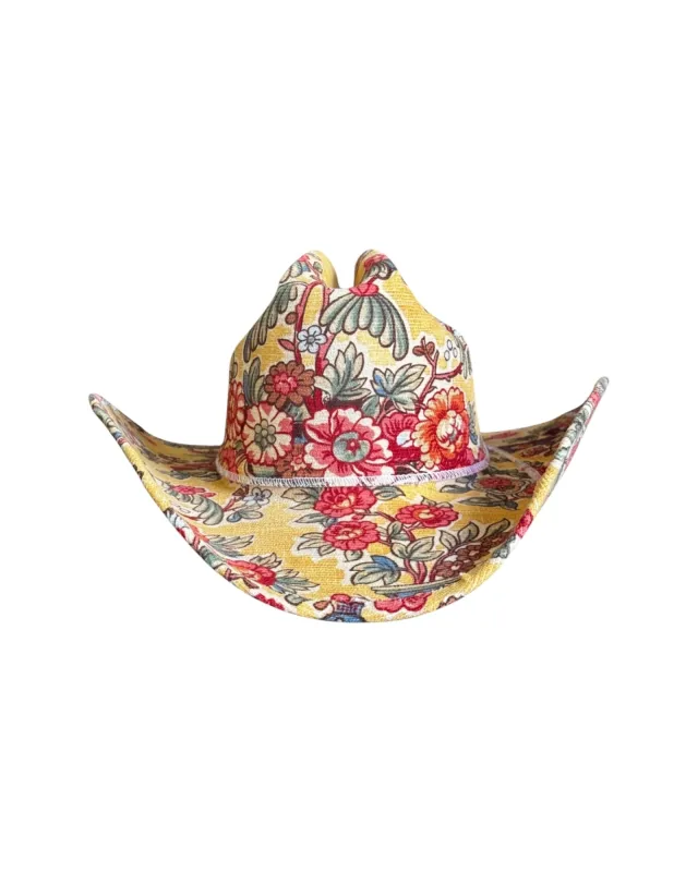 GOLDEN HOUR FABRIC COVERED COWBOY HAT made by Lele Sadoughi