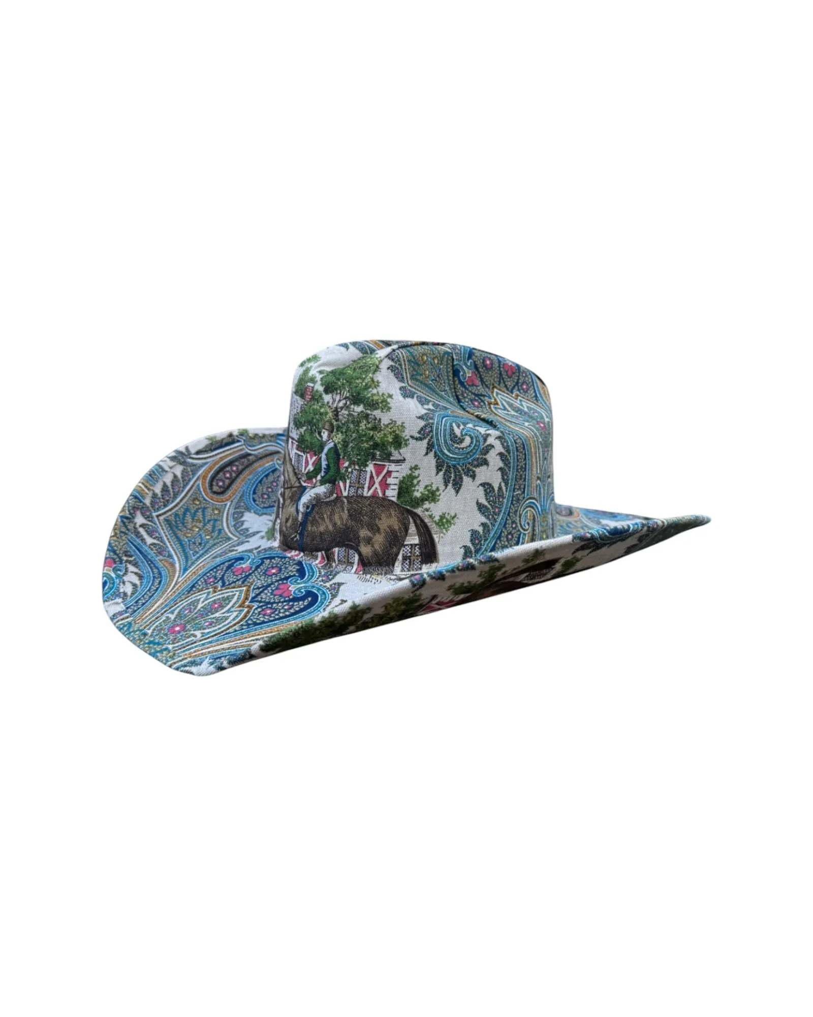 HERITAGE TRAILS FABRIC COVERED COWBOY HAT sold by Lele Sadoughi product image thumbnail 2