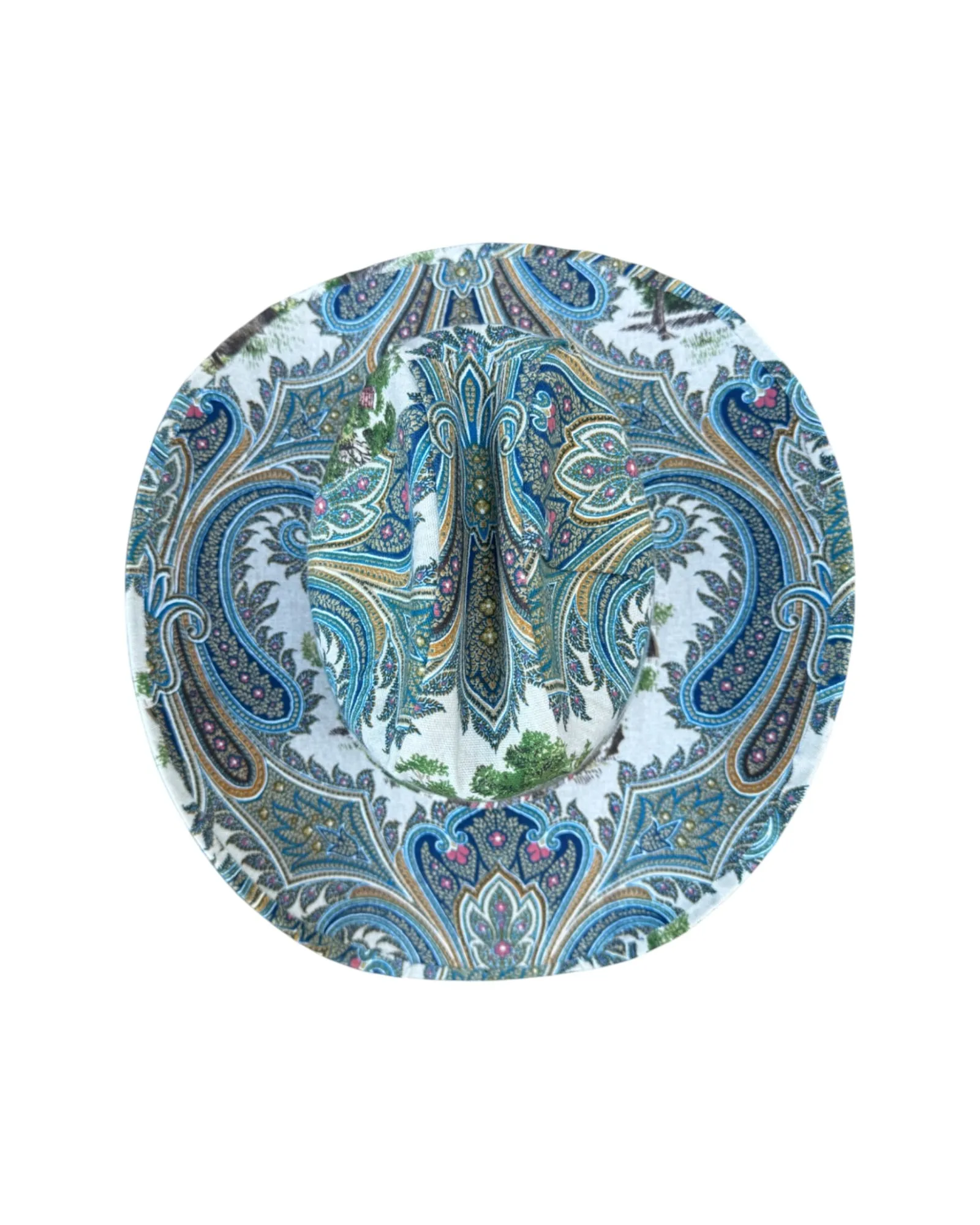 HERITAGE TRAILS FABRIC COVERED COWBOY HAT sold by Lele Sadoughi product image thumbnail 3
