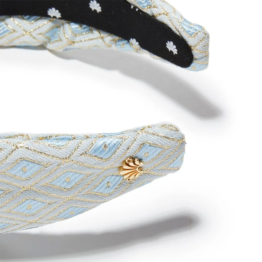 POWDER BLUE METALLIC DIAMOND KNOTTED HEADBAND sold by Lele Sadoughi product image thumbnail 3