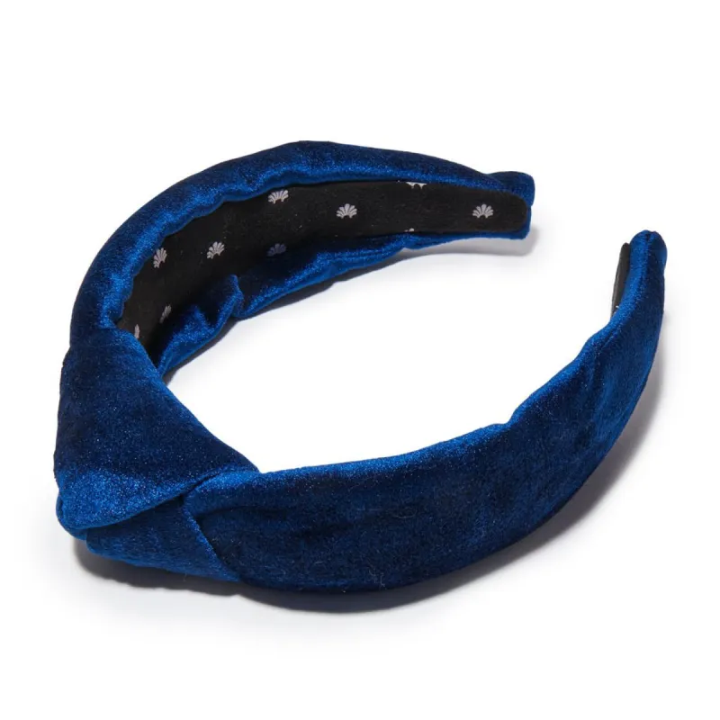 NAVY VELVET KNOTTED HEADBAND sold by Lele Sadoughi