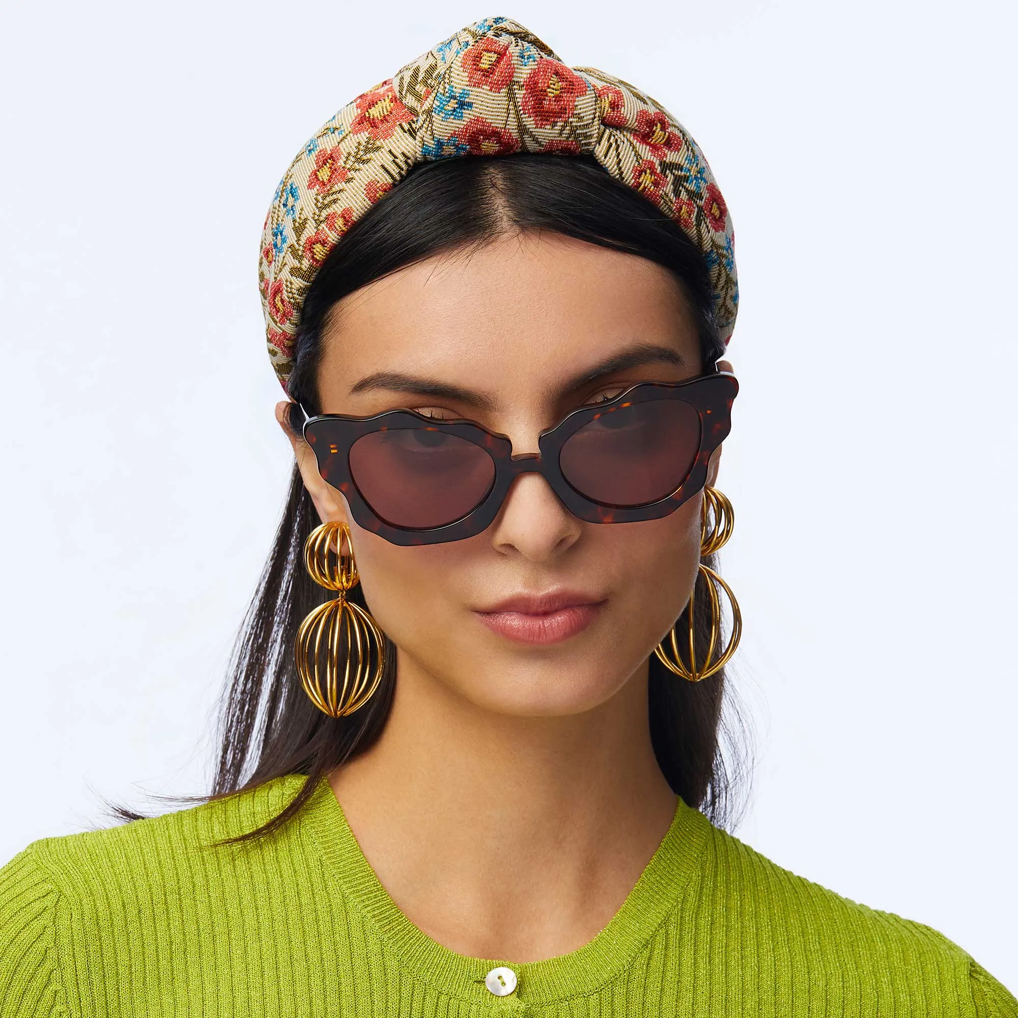 GOLD BIRDCAGE EARRINGS sold by Lele Sadoughi product image thumbnail 2